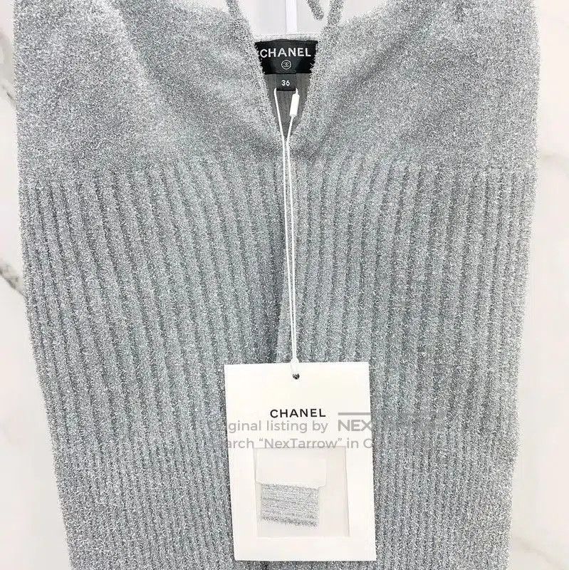 Chanel Chanel Silver Polyester Women's Top . Size M / US 6-8 / IT 42-44 - 3 Thumbnail