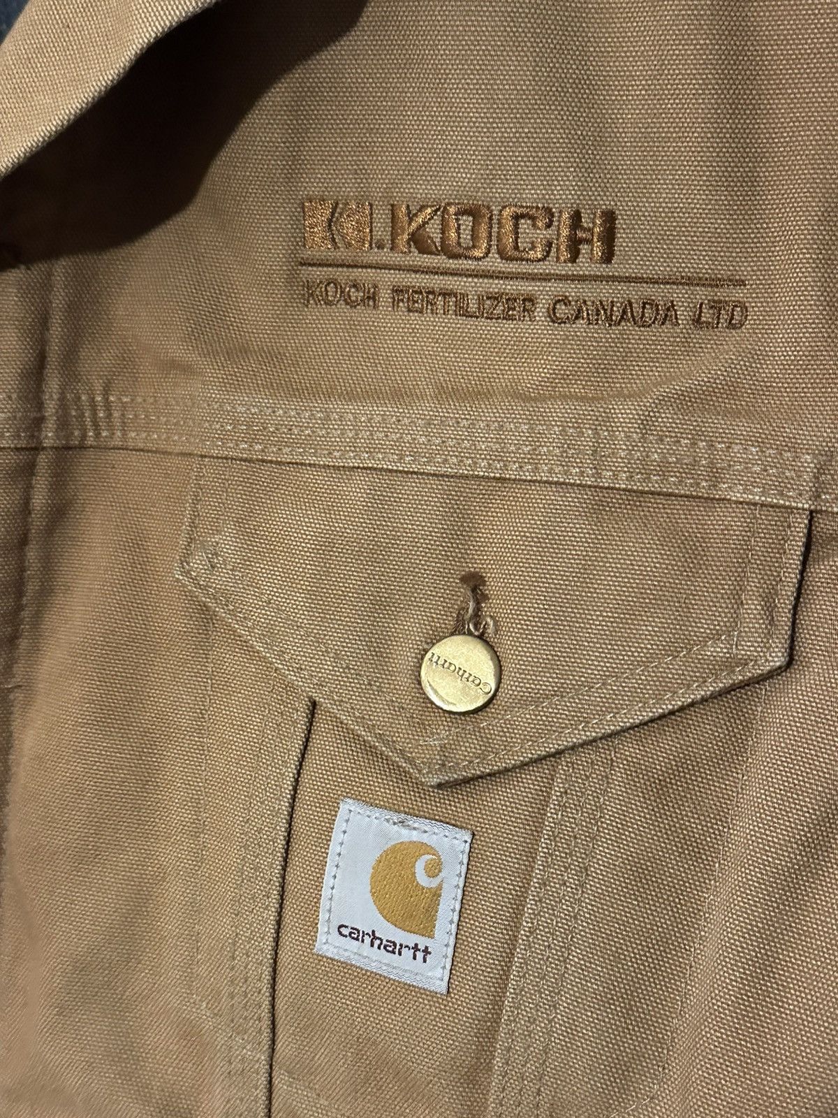 Carhartt × Vintage Vintage Carhartt Blanket Lined Trucker Jacket Embroidered Size US L / EU 52-54 / 3 - 4 Thumbnail