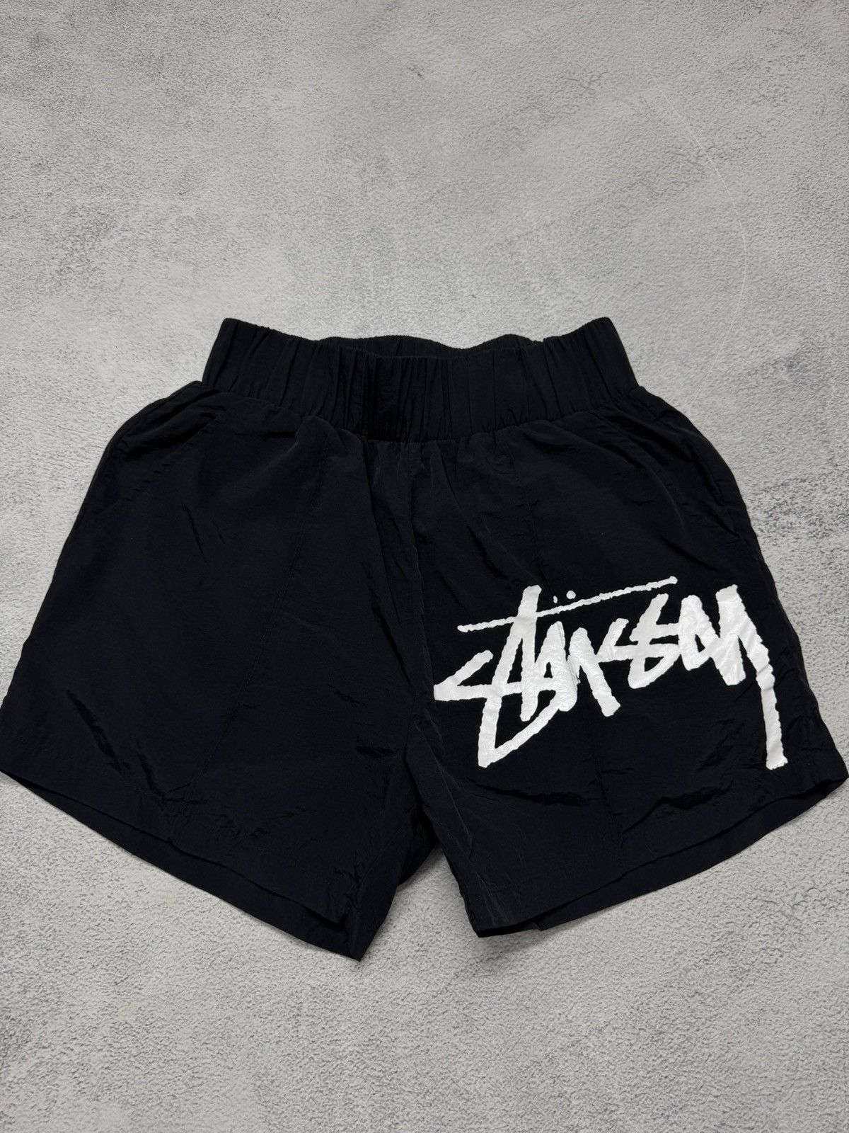 Stussy Vintage Y2k Stussy Big Logo Nylon Shorts Size 27" / US 4 / IT 40 - 2 Thumbnail