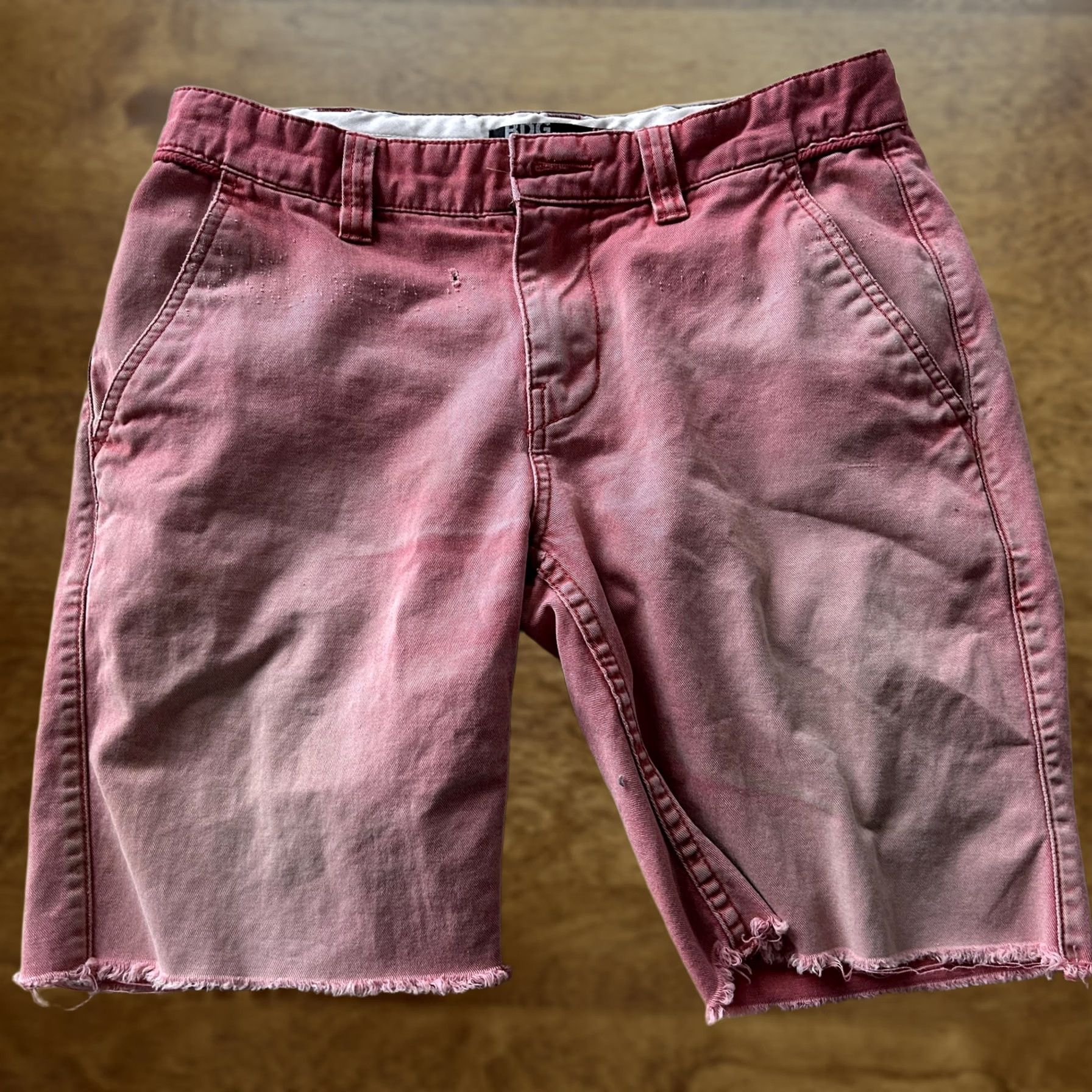 Bdg BDG Chino Shorts Mens 29 Pink Distressed Cutoff Frayed Hem Faded Casual Size US 29 - 1 Thumbnail