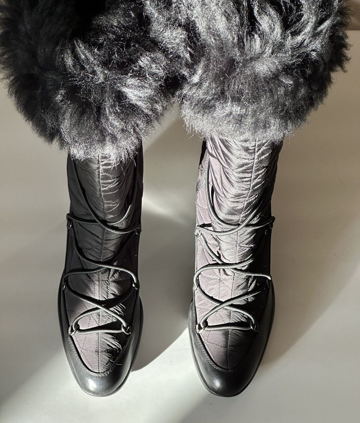 Prada *sz39.5* PRADA 2004 Fur Wedge Padded Boots Vintage rap shoes Size US 9.5 / IT 39.5 - 5 Thumbnail