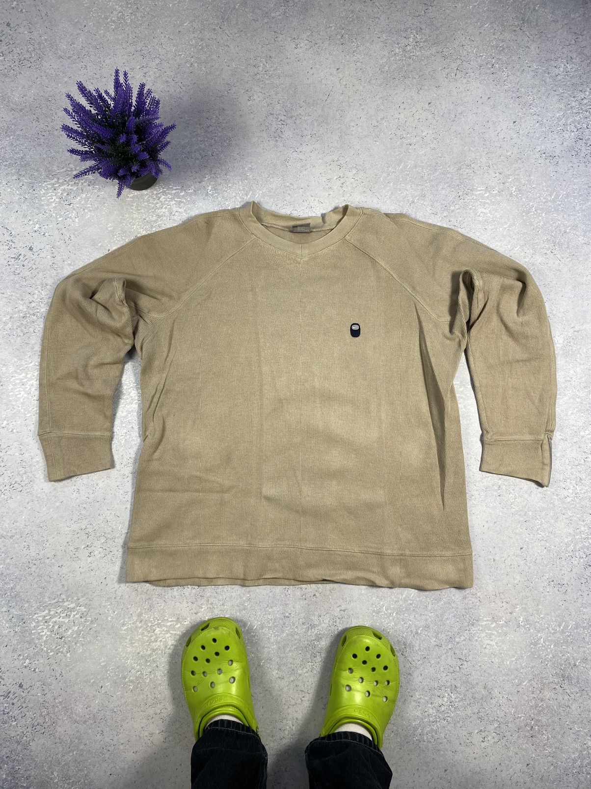 Nike × Vintage Vintage Nike Drill Sweatshirt With Mini Logo Size Large Size US L / EU 52-54 / 3 - 2 Thumbnail