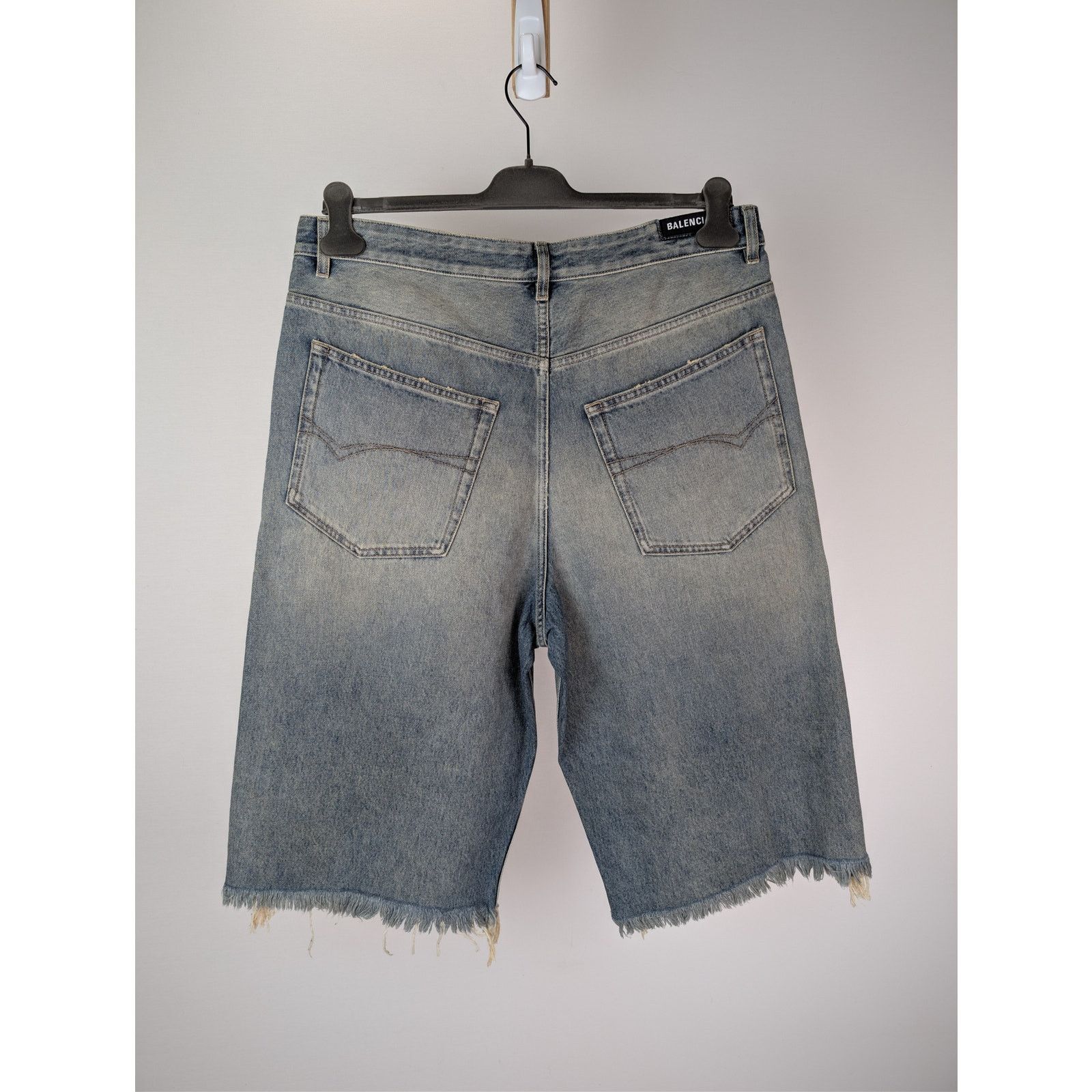 Balenciaga o1rshd1 Baggy Denim Shorts in Blue Rust Size US 30 / EU 46 - 15 Thumbnail