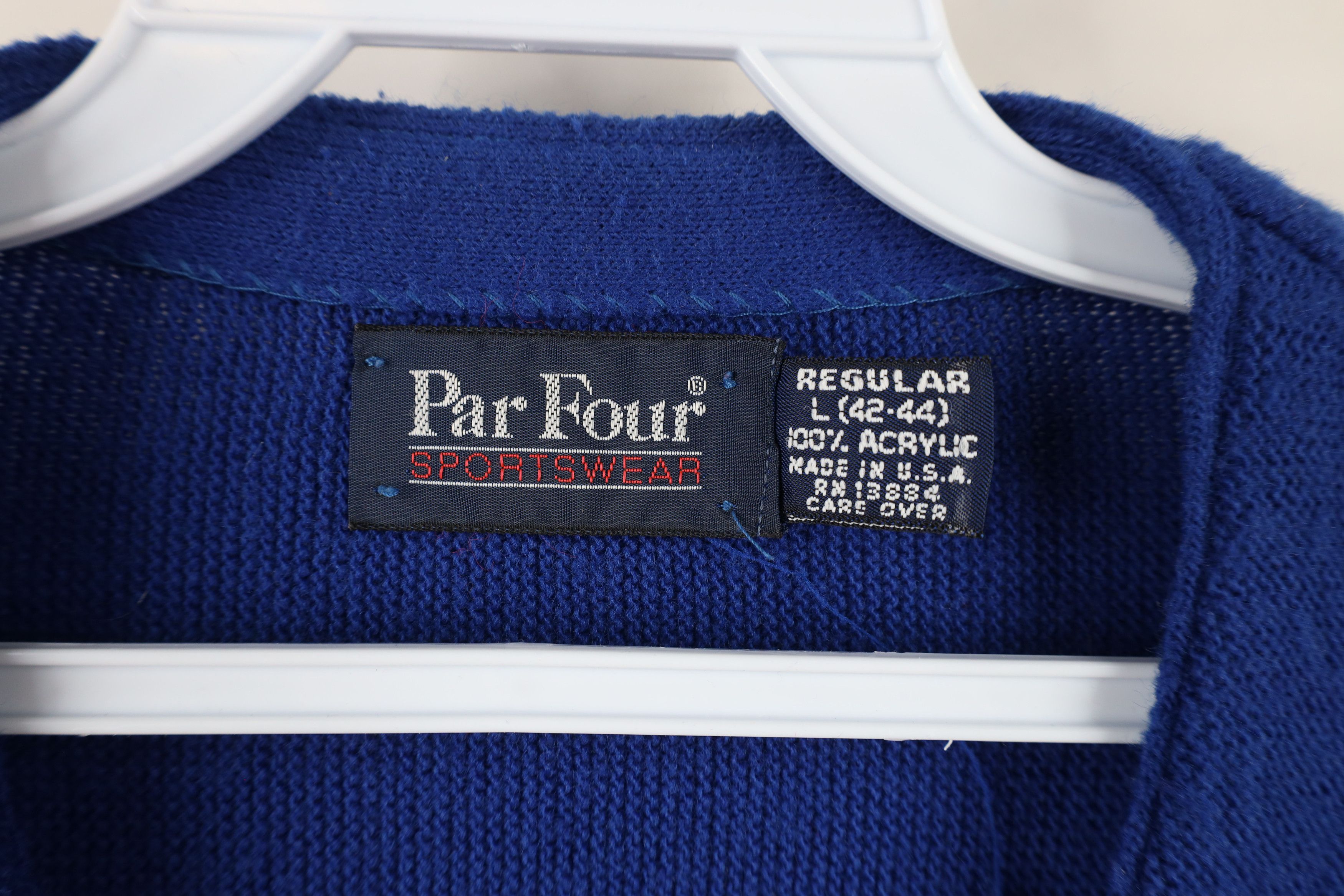 Vintage Vintage 70s Streetwear Knit Button Cardigan Sweater Blue USA Size US L / EU 52-54 / 3 - 6 Thumbnail