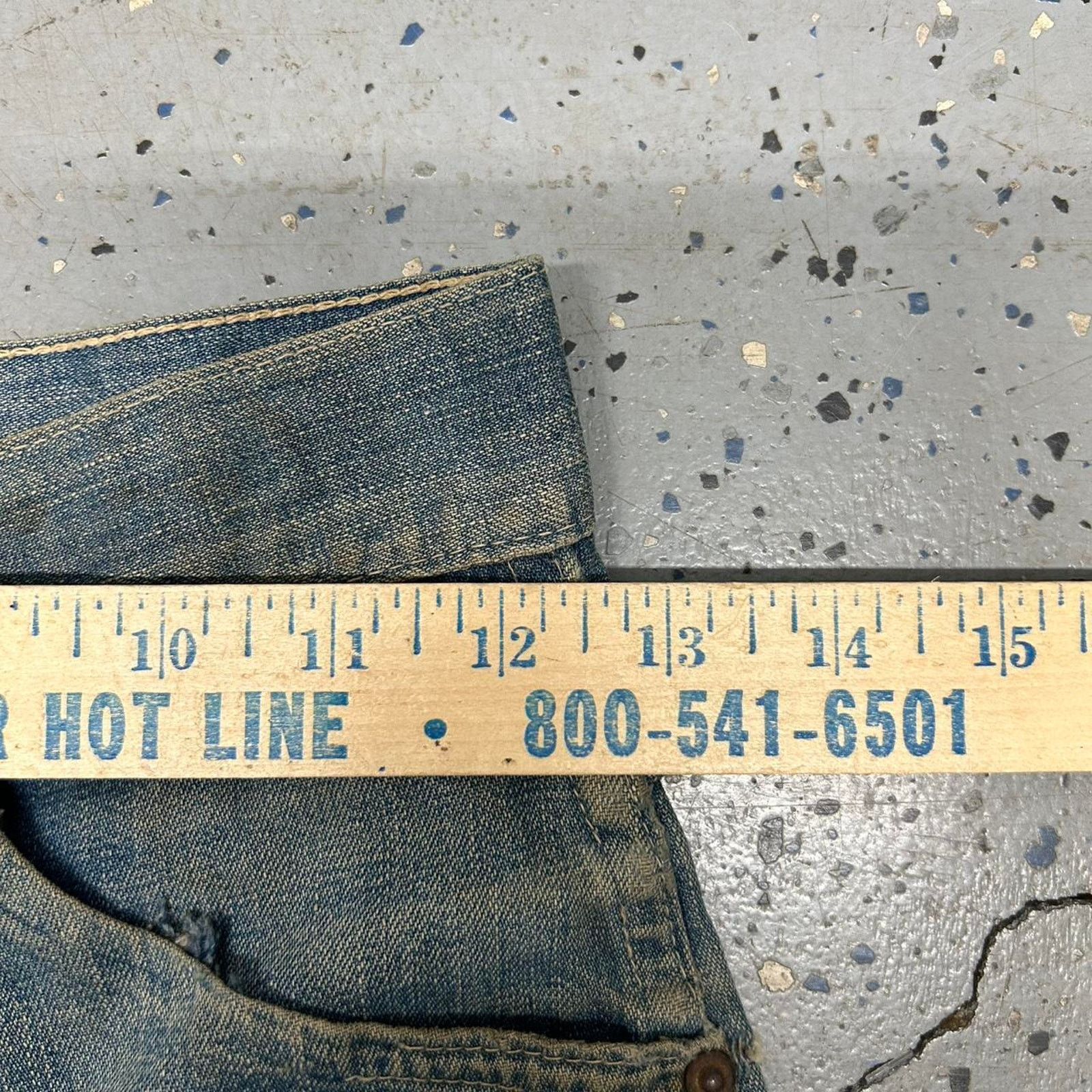 Other VTG 50s/60s Distressed Double Knees Jeans with Crotch Rivet Size 25" / US 0 / IT 36 - 3 Thumbnail