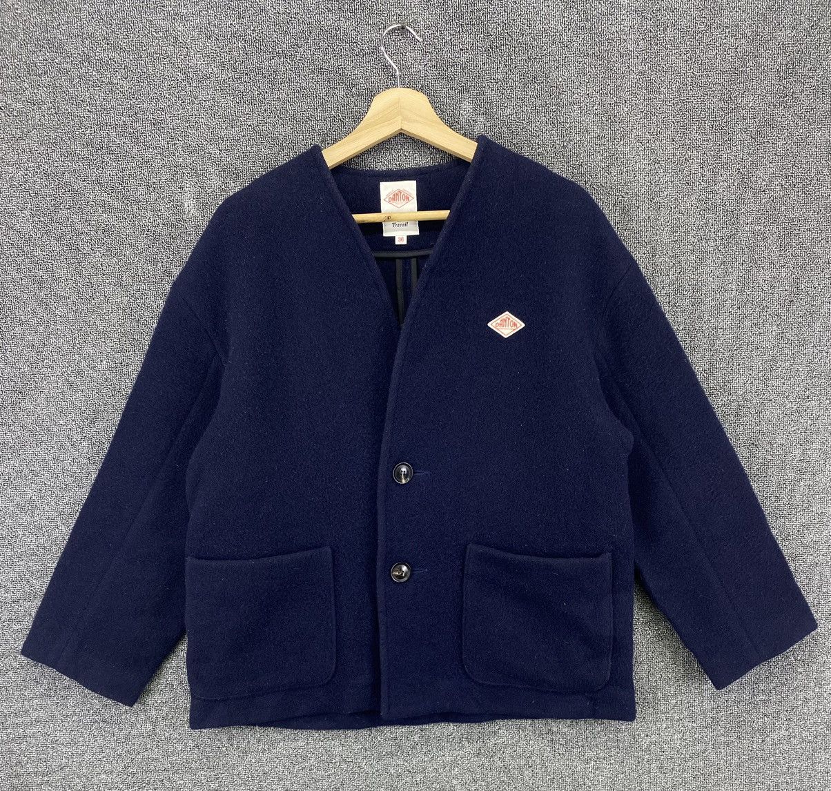 image of Vintage Danton Vetement De Travails Wool Cardigan Jacket in Black Blue, Women's (Size XS)