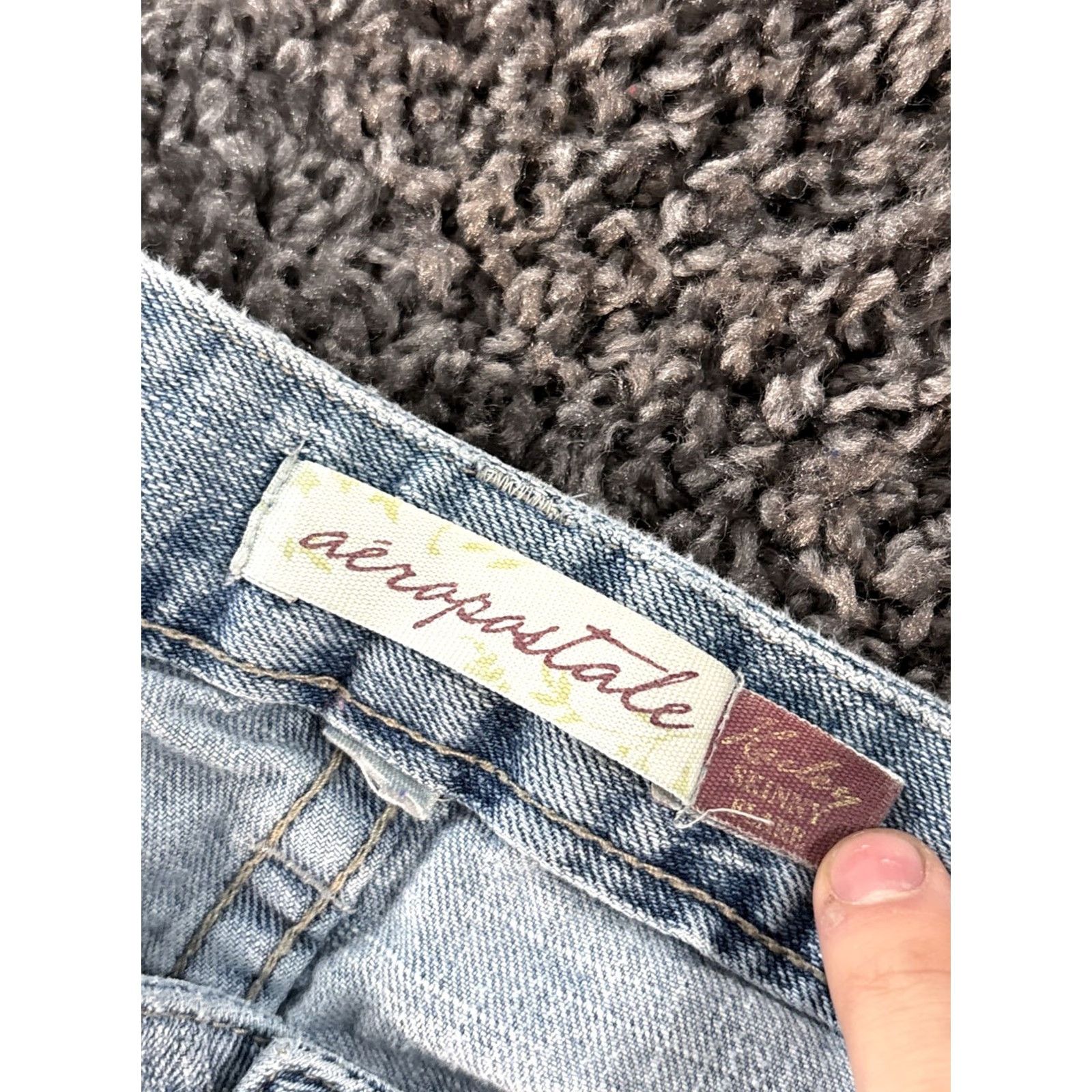 Vintage VINTAGE Aéropostale Jeans Womens 14 Tall Skinny Light Wash 34x33 Blue Flare Hailey 90s Womens Size 36" / US 14 / IT 50 - 6 Thumbnail