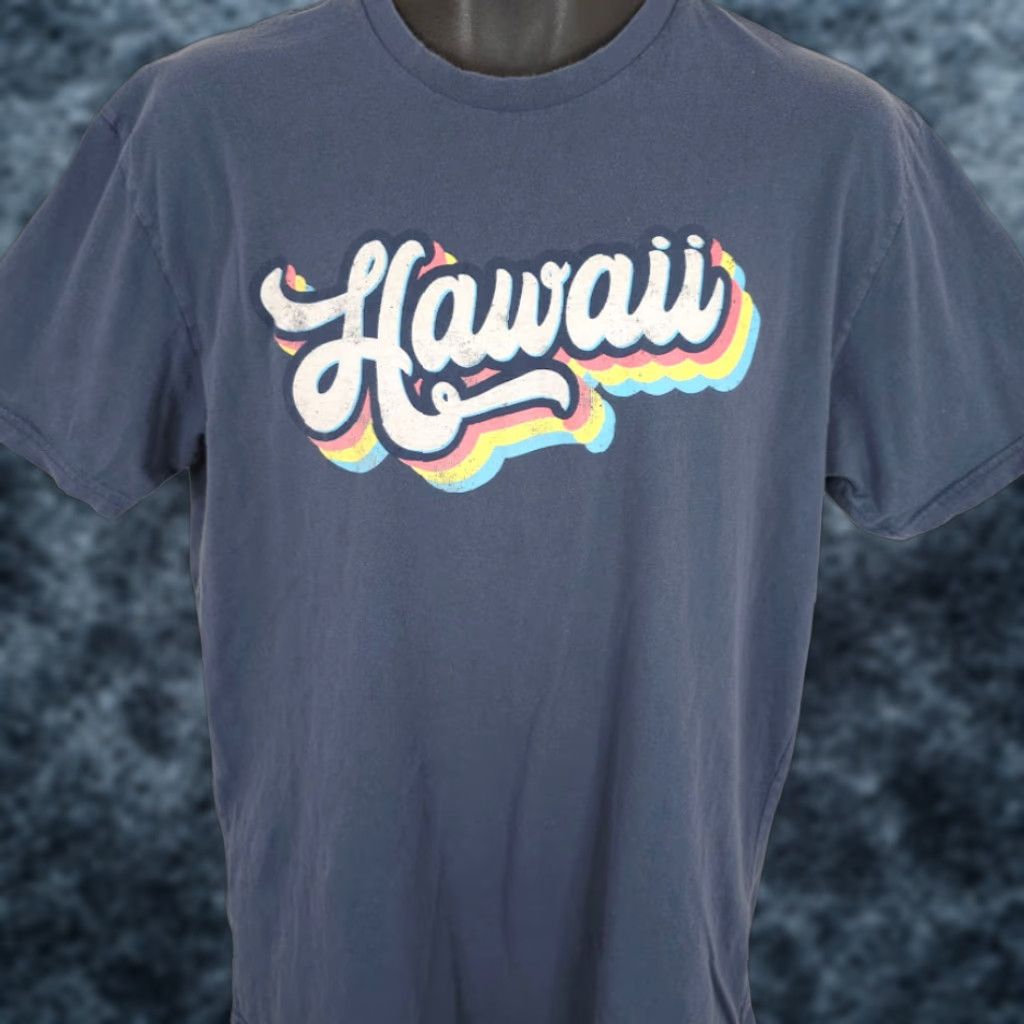 Vintage 88 Tees Hawaii T Shirt Mens Large Blue Gray Surfer Hawaiian Travel Destination Tee Mens T-Shirt Hawaii Surf Destination Size US L / EU 52-54 / 3 - 1 Thumbnail