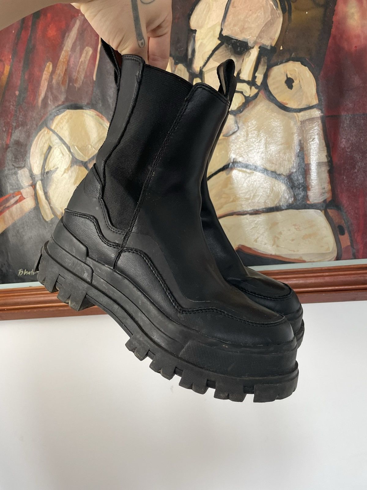 Avant Garde High Black Boots Buffalo Y2k Alternative Vegan