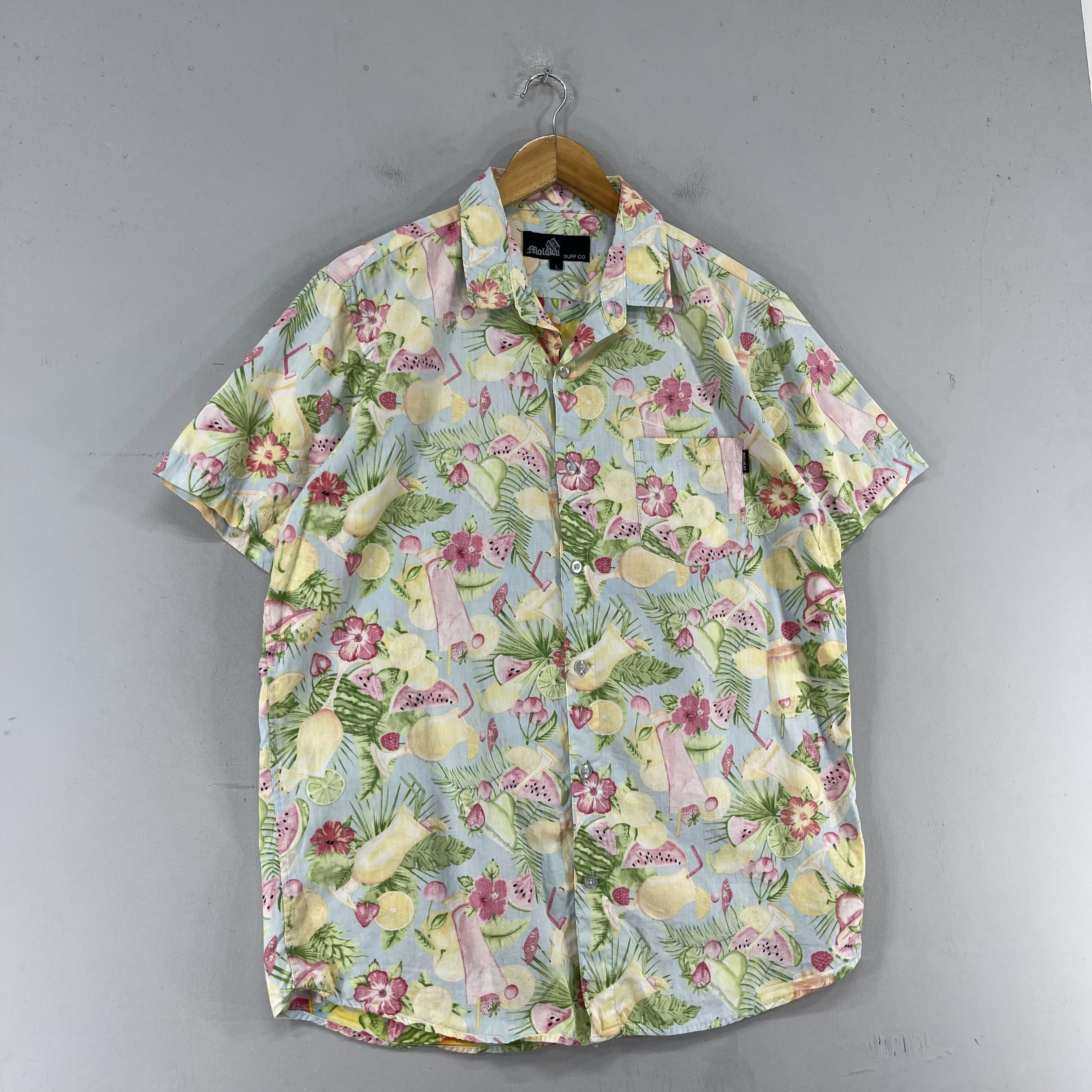 Japanese Brand Hawaiian Tropical Beach Party Motive Over Print Shirt Size US L / EU 52-54 / 3 - 5 Thumbnail