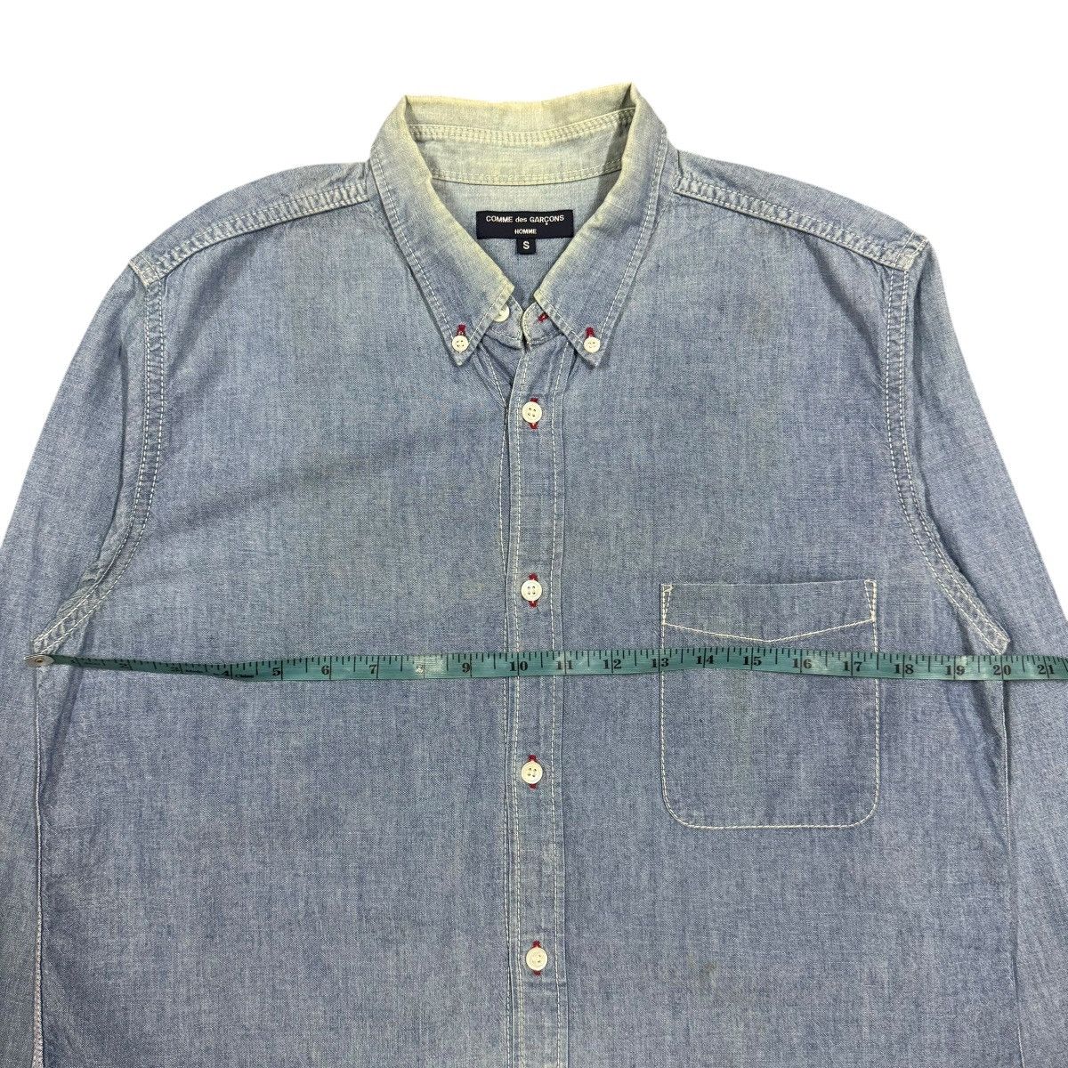 Comme des Garcons Homme Comme Des Garcons Homme Chambray 2 Tone Shirt Button Ups Size US S / EU 44-46 / 1 - 11 Thumbnail