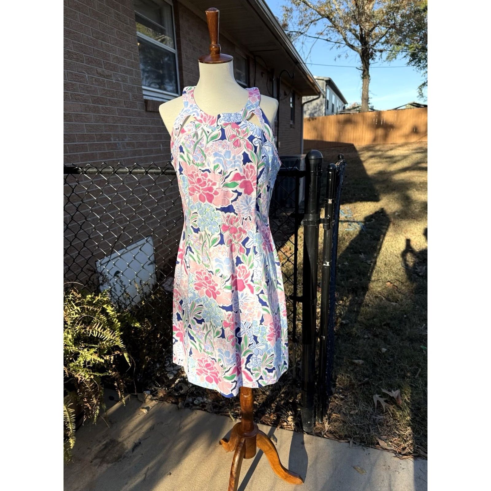 Vintage Crown & Ivy Floral Dress Women 8 Blue Knee Length Slip Dress New With Tags Wedding Guest Floral Pattern Womens Size M / US 6-8 / IT 42-44 - 2 Thumbnail