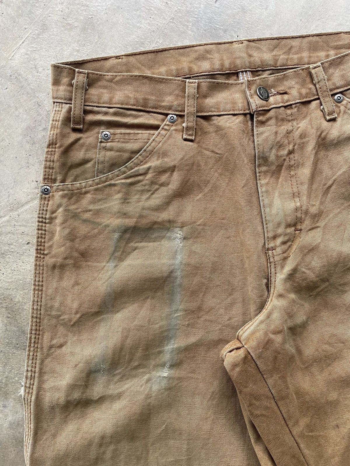 Dickies Vintage 90s Dickies Carpenter Distressed Canvas Straight Size US 33 - 6 Thumbnail