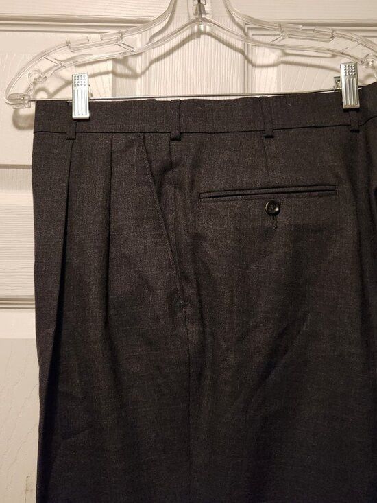 Jos. A. Bank Jos.a.bank men's gray 100%wool dress pants size: 38/32 Size 38R - 4 Thumbnail