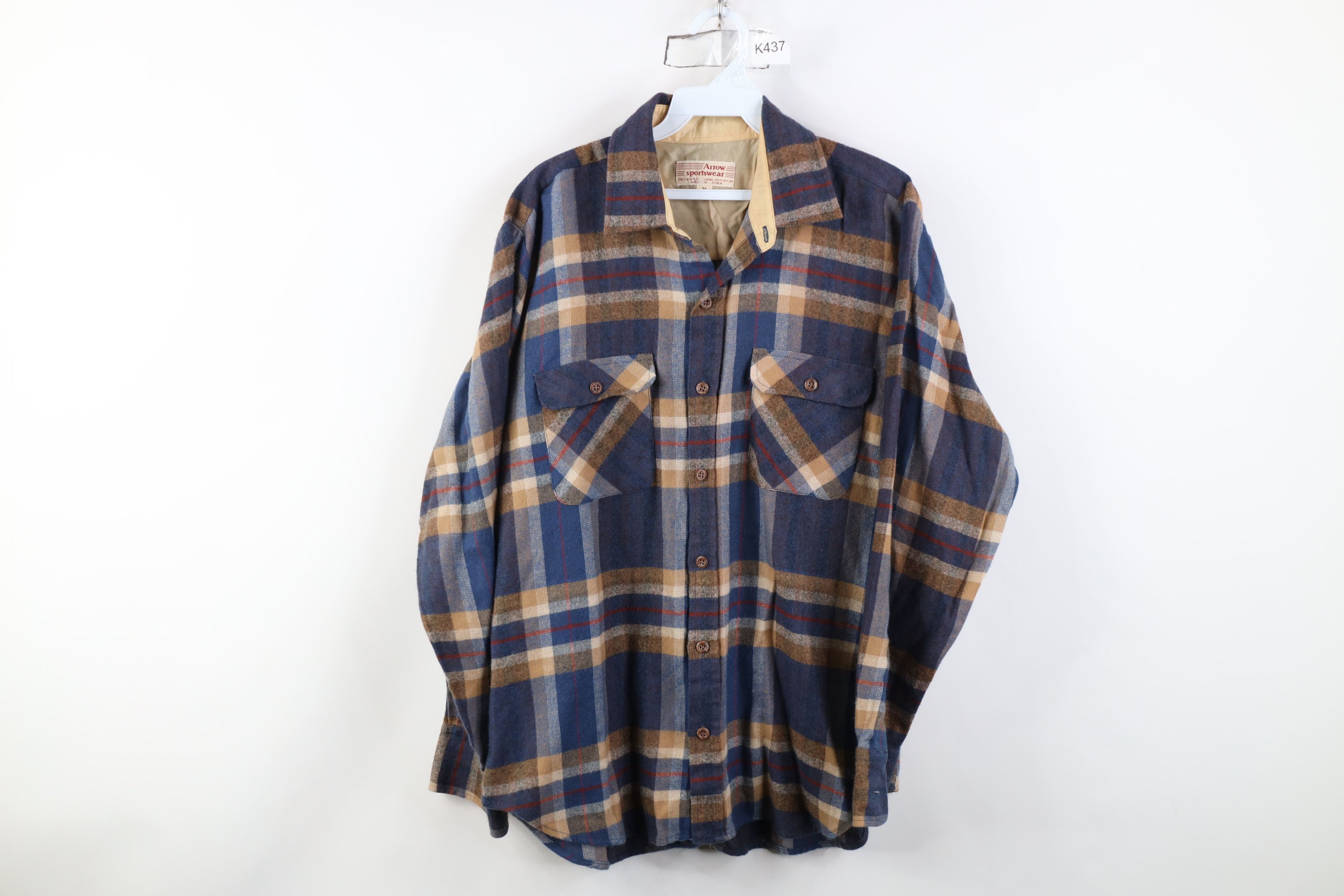 Vintage 70s Streetwear Pocket Collared Button Shirt Plaid