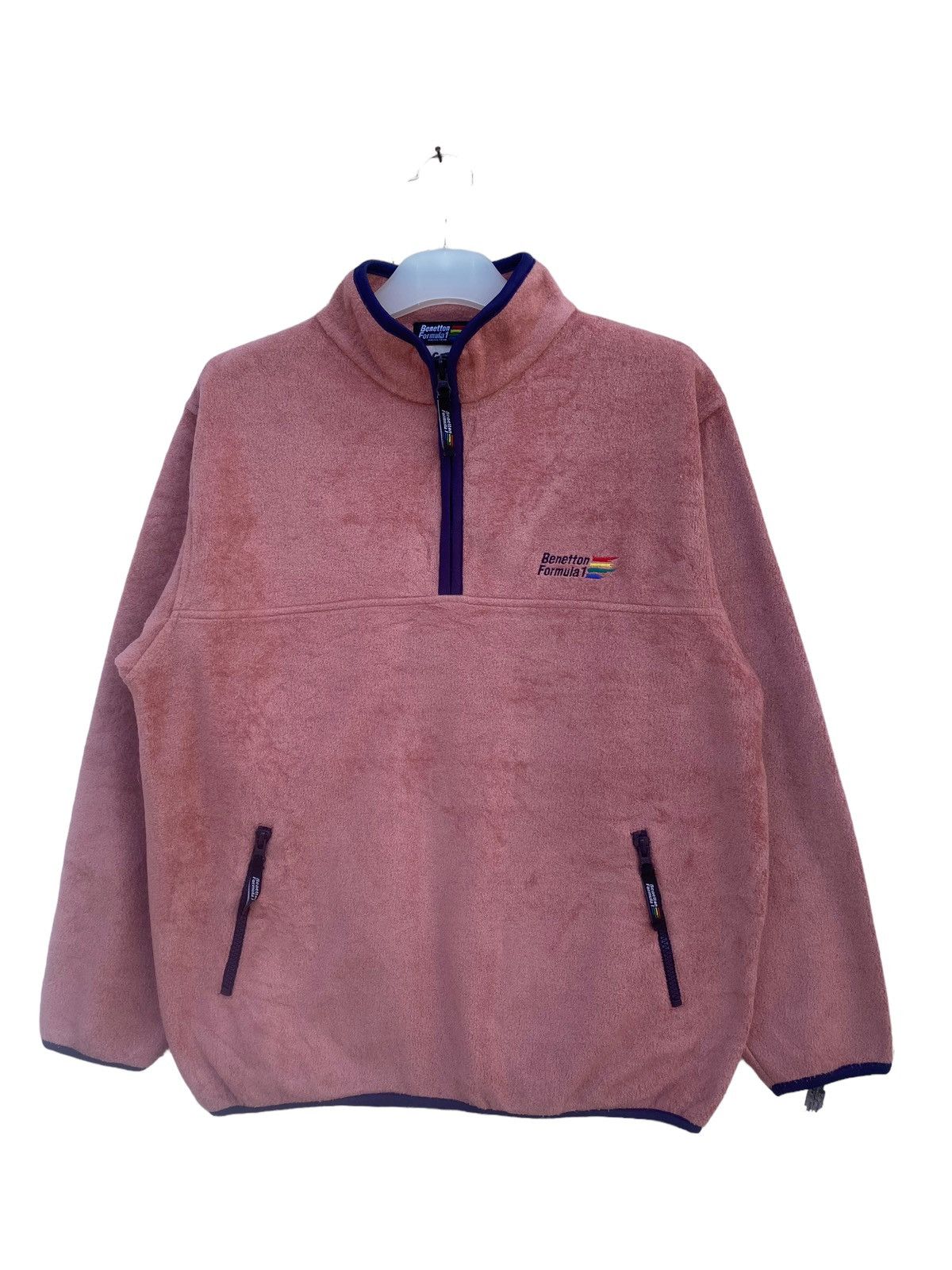 Benetton Vintage Benetton Formula 1 Half Zipper Fleece Jumper Size US L / EU 52-54 / 3 - 1 Thumbnail