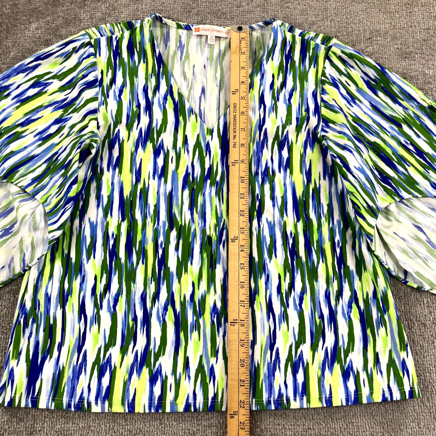 Vintage JUDE CONNALLY Womens XS Daniella Top Stretch Abstract Art V-Neck Shirt Size XS / US 0-2 / IT 36-38 - 4 Thumbnail