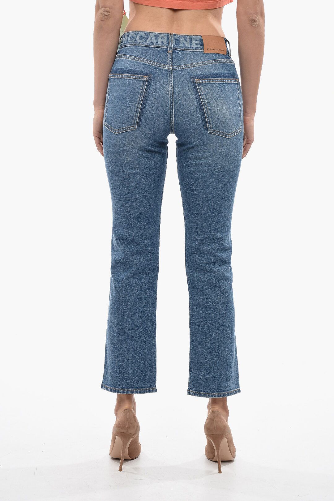 Stella McCartney og1mm0824 Cotton Regular Fit Denims With Belt in Blue Size 29" - 2 Thumbnail