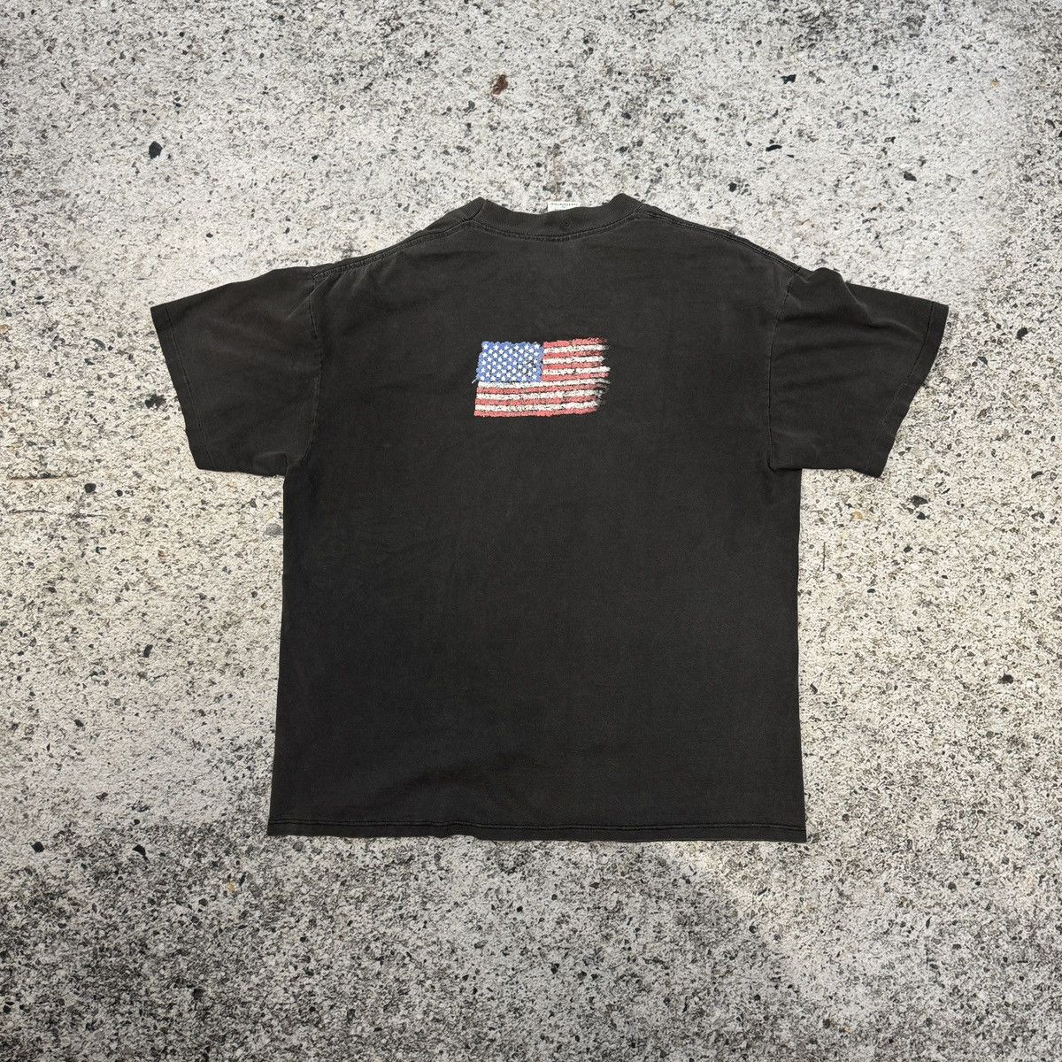 Vintage 90s Faded Thrashed American Flag Tee ERD Grunge Biker Size US L / EU 52-54 / 3 - 2 Thumbnail