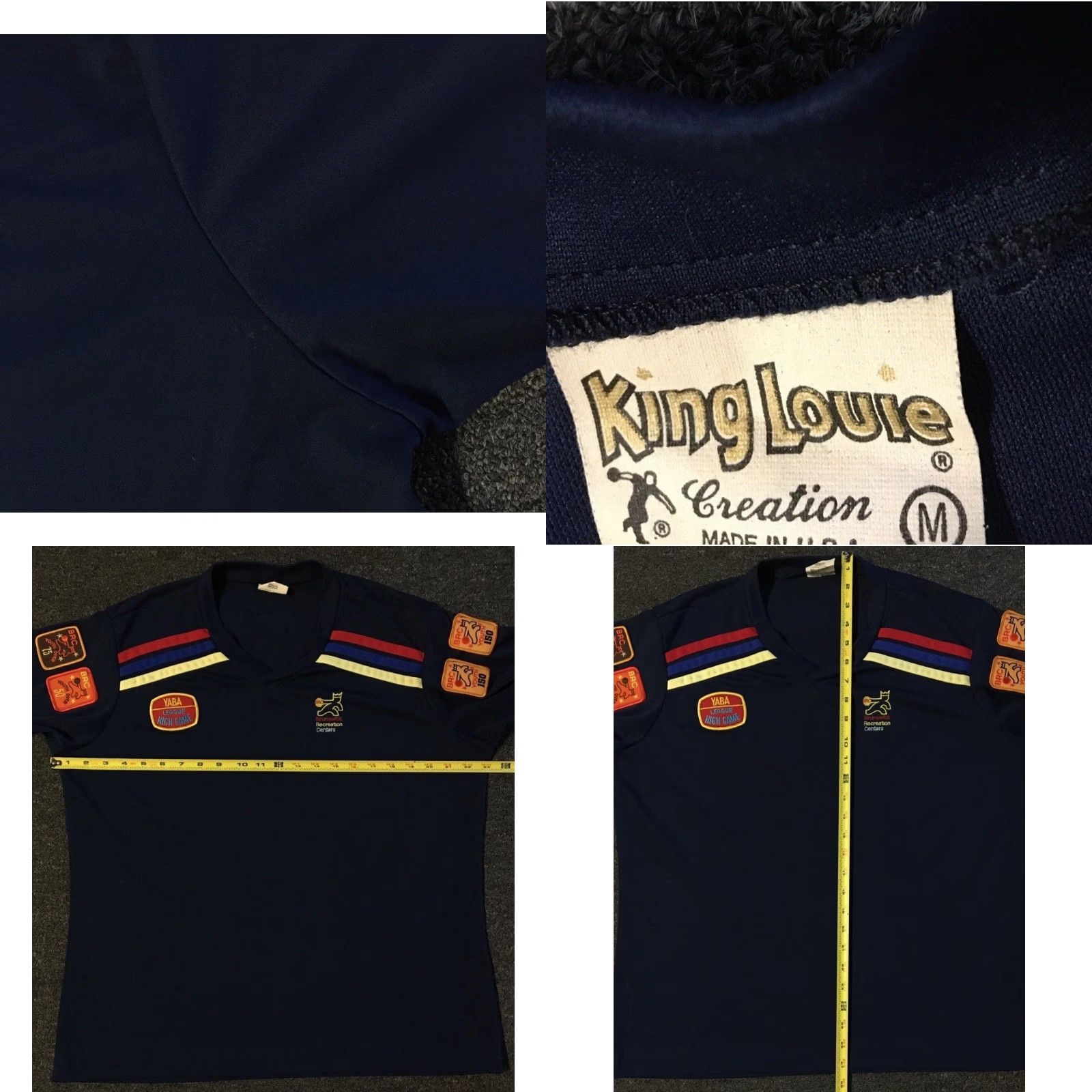Vintage VINTAGE YABA Bowling League Shirt Striped 80s 70s USA M Blue Mens T-Shirt Short Sleeve Single Stitch Bar Grunge Rock Biker Size US M / EU 48-50 / 2 - 9 Thumbnail