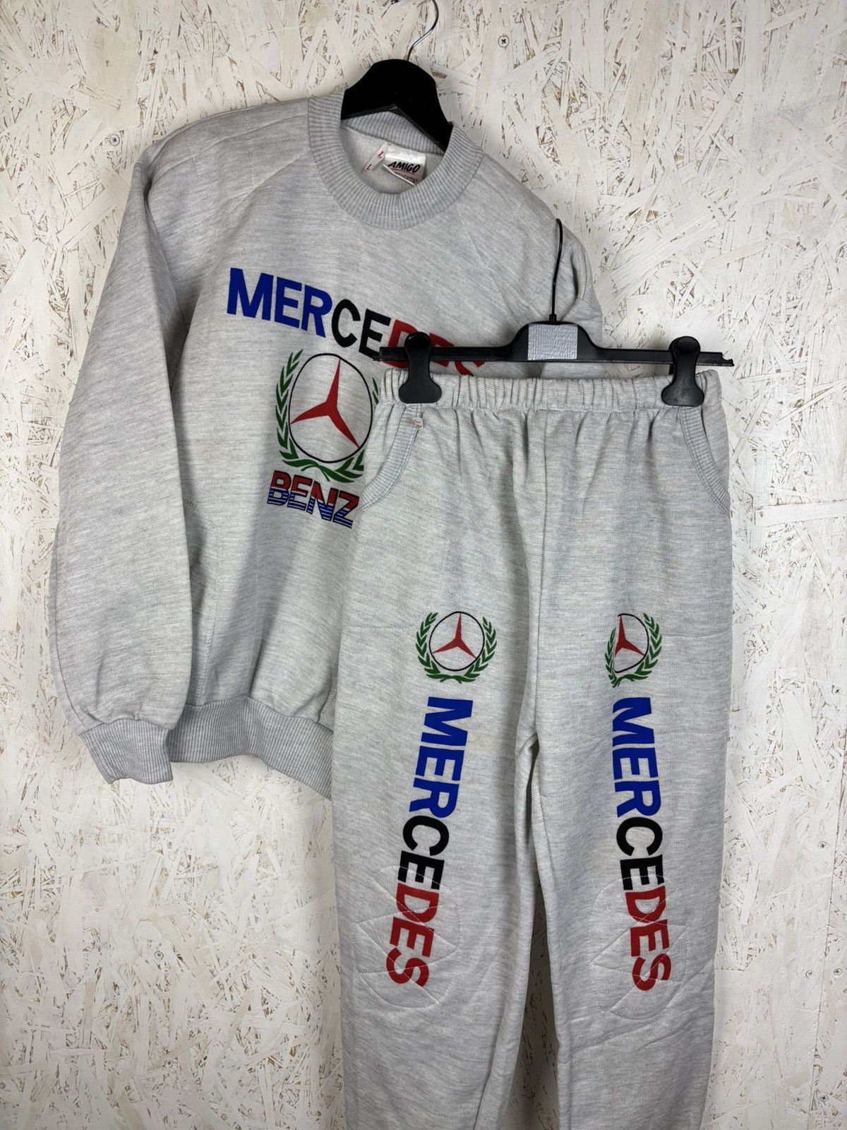 Mercedes-Benz 80s 90s Mercedez Benz Retro Tracksuit Suit Set Grey Size L Size US L / EU 52-54 / 3 - 1 Thumbnail