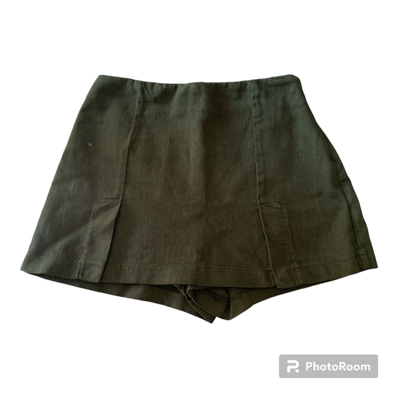 Zara NEW Zara Dark Green Denim Mini ‘Skort’ Y2K Style Size 27" / US 4 / IT 40 - 1 Thumbnail