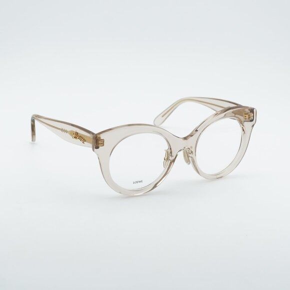 Loewe Loewe LW50074F 057 Eyeglasses Transparent Brown 50mm Cat Eye Size ONE SIZE - 4 Thumbnail