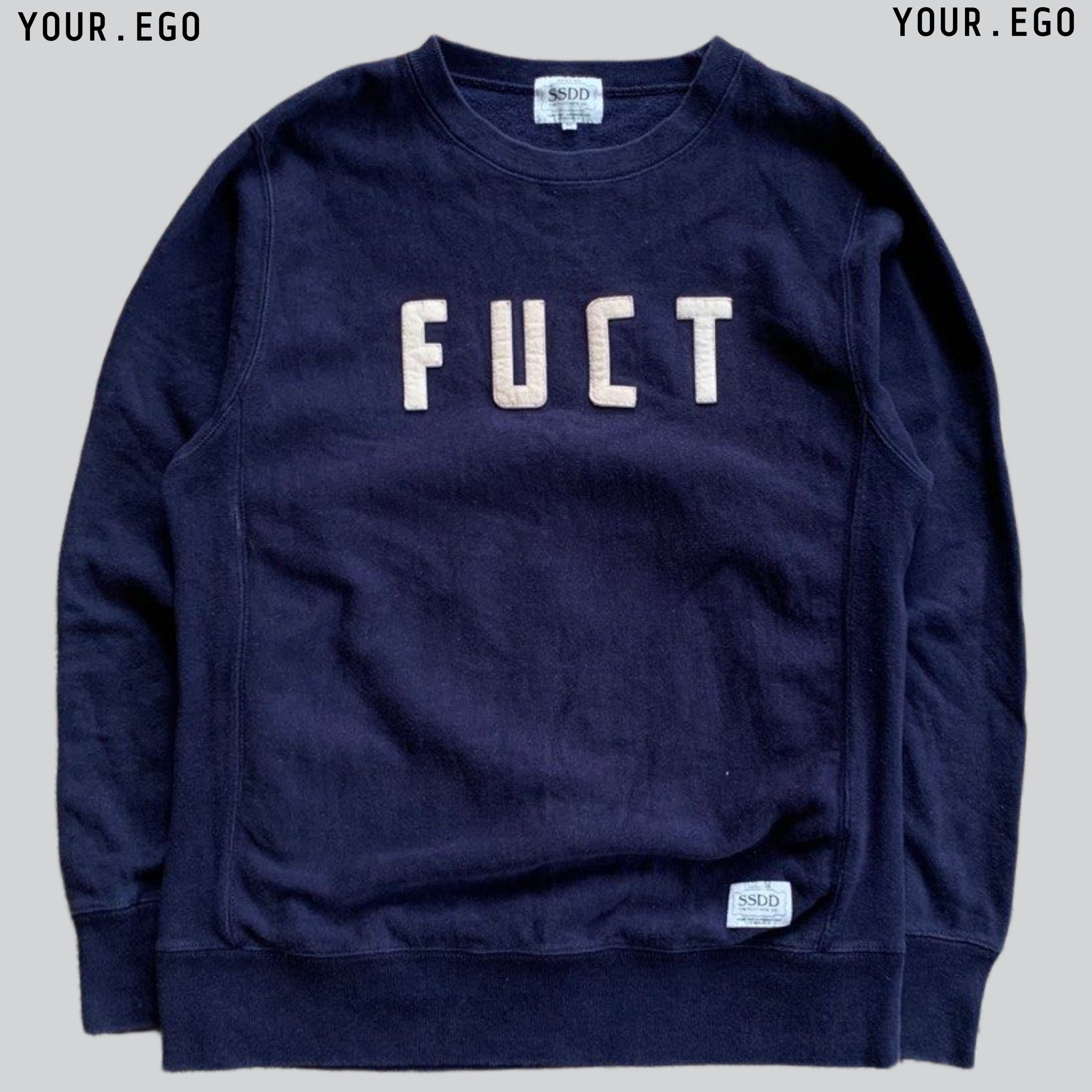 image of Fuct Ssdd Campus Crewneck Sweater in Navy, Men's (Size Medium)