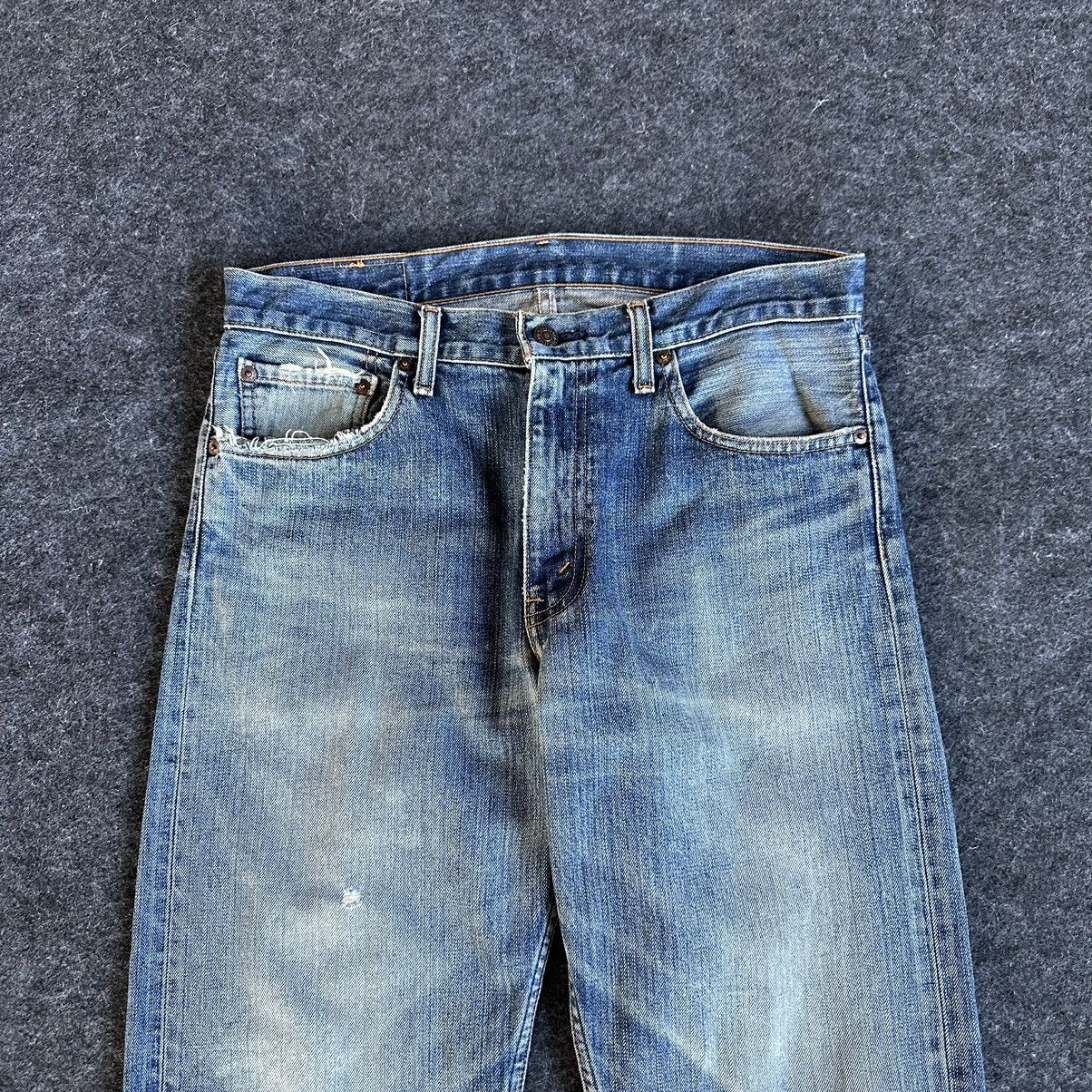 Levi's Levis 505 Distressed Blue Washed Vintage Denim 32x30 D578 Size US 32 / EU 48 - 2 Thumbnail