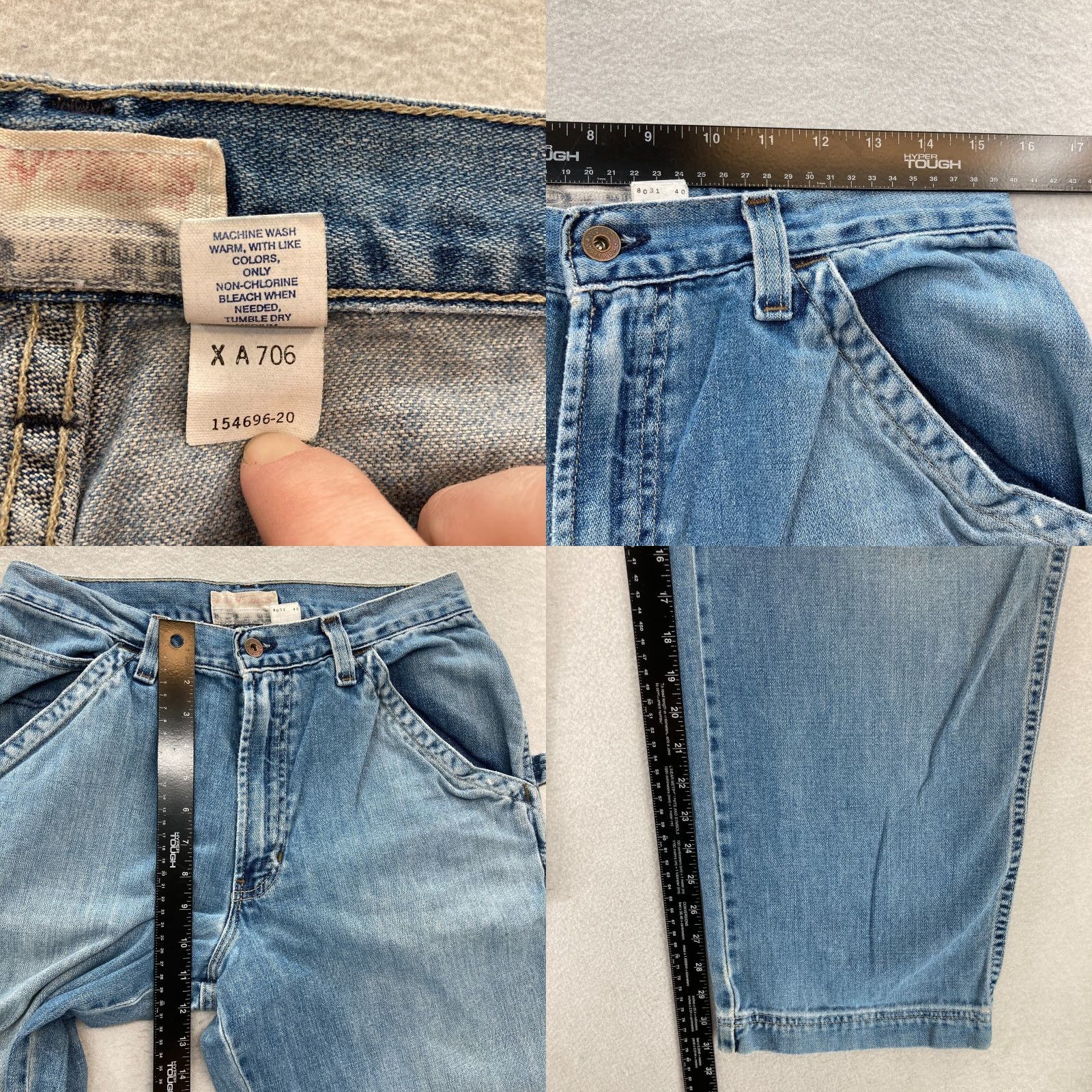 Old Navy VINTAGE Old Navy Painters Jeans Mens 31x32 Blue Denim Baggy Skater Y2K — 90s Grunge Hip Hop Vintage Size US 31 - 8 Thumbnail
