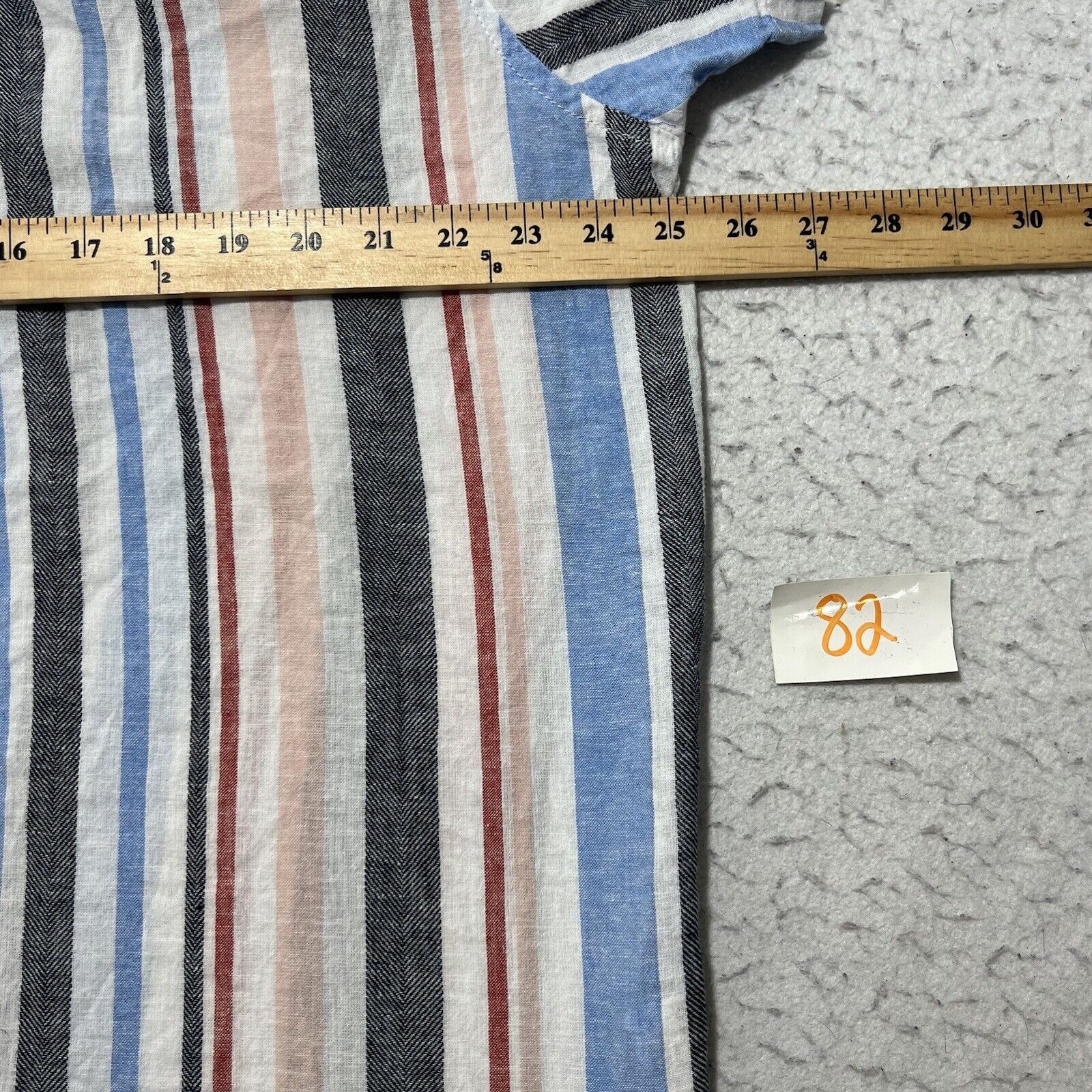Other Sun StoneLinen Blend Button Up Shirt Short Sleeve Striped Size US XXL / EU 58 / 5 - 8 Thumbnail