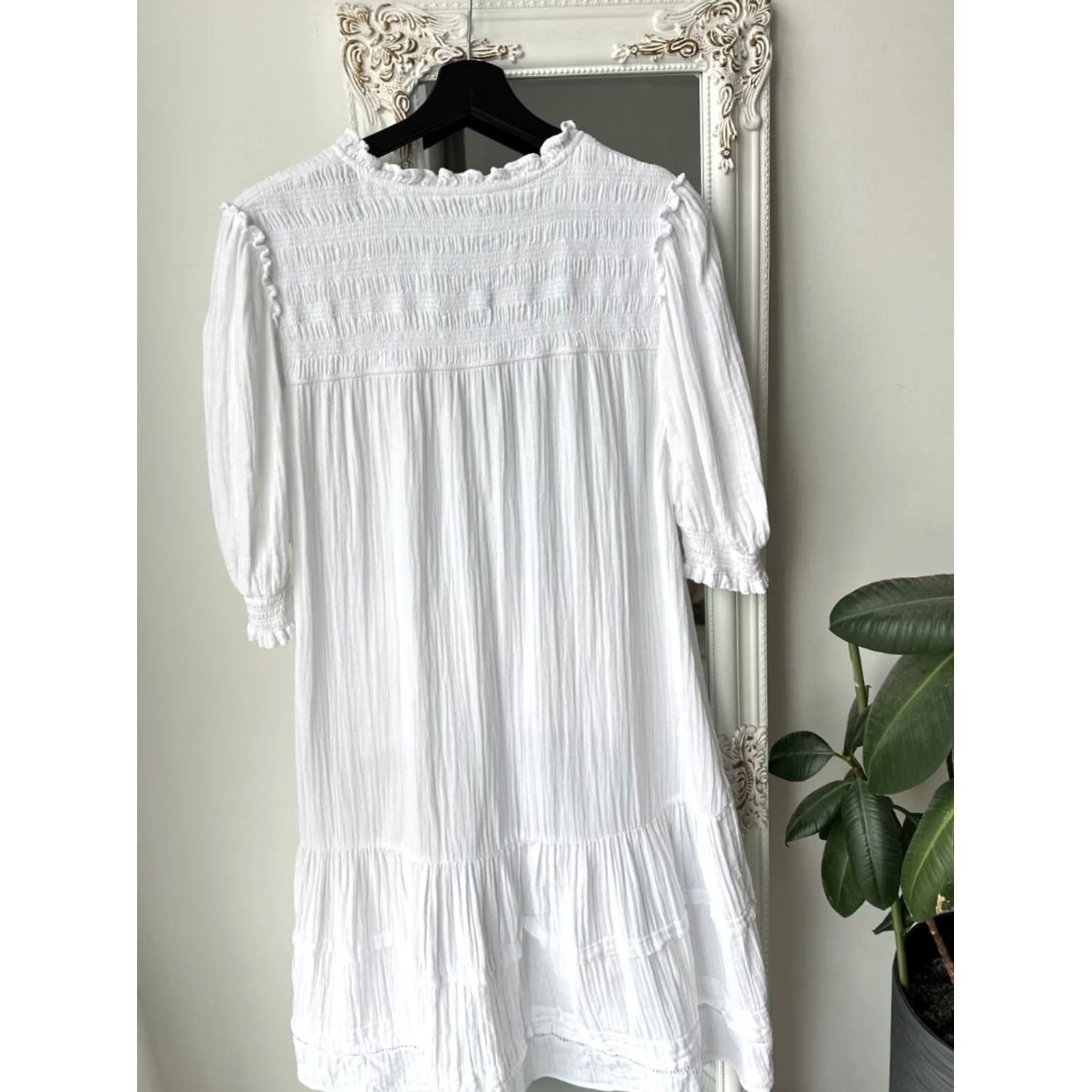 ME+EM ME+EM White Dress Knee Length V-Neck Wool? (No Wool) — Wrong. Size L / US 10 / IT 46 - 3 Thumbnail