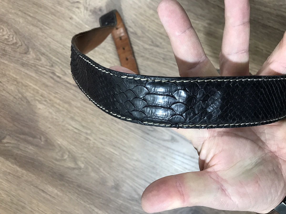 Leather Vintage RH Milano Python Leather Belt BB Simon Style Size ONE SIZE - 12 Thumbnail