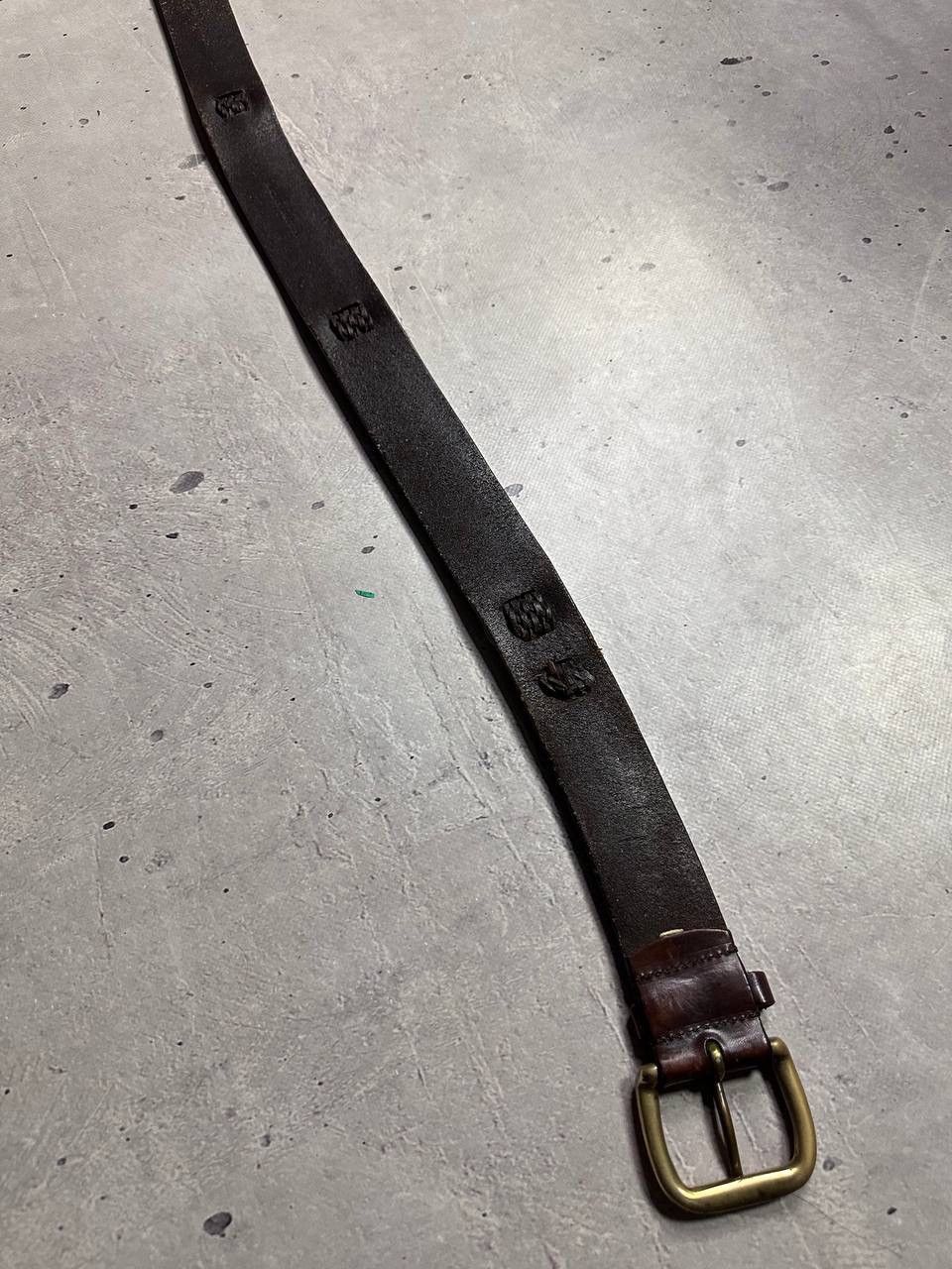 Ralph Lauren Ralph Lauren Brown Leather Belt Braided Detail Brass Buckle Size ONE SIZE - 8 Thumbnail