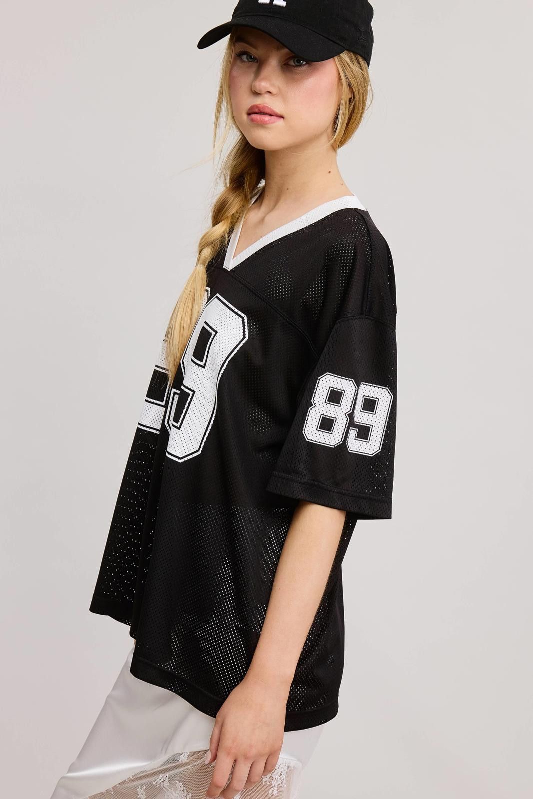 Other V Neck Sporty Jersey Shirt Top With Printed Number 89 Size S / US 4 / IT 40 - 6 Thumbnail