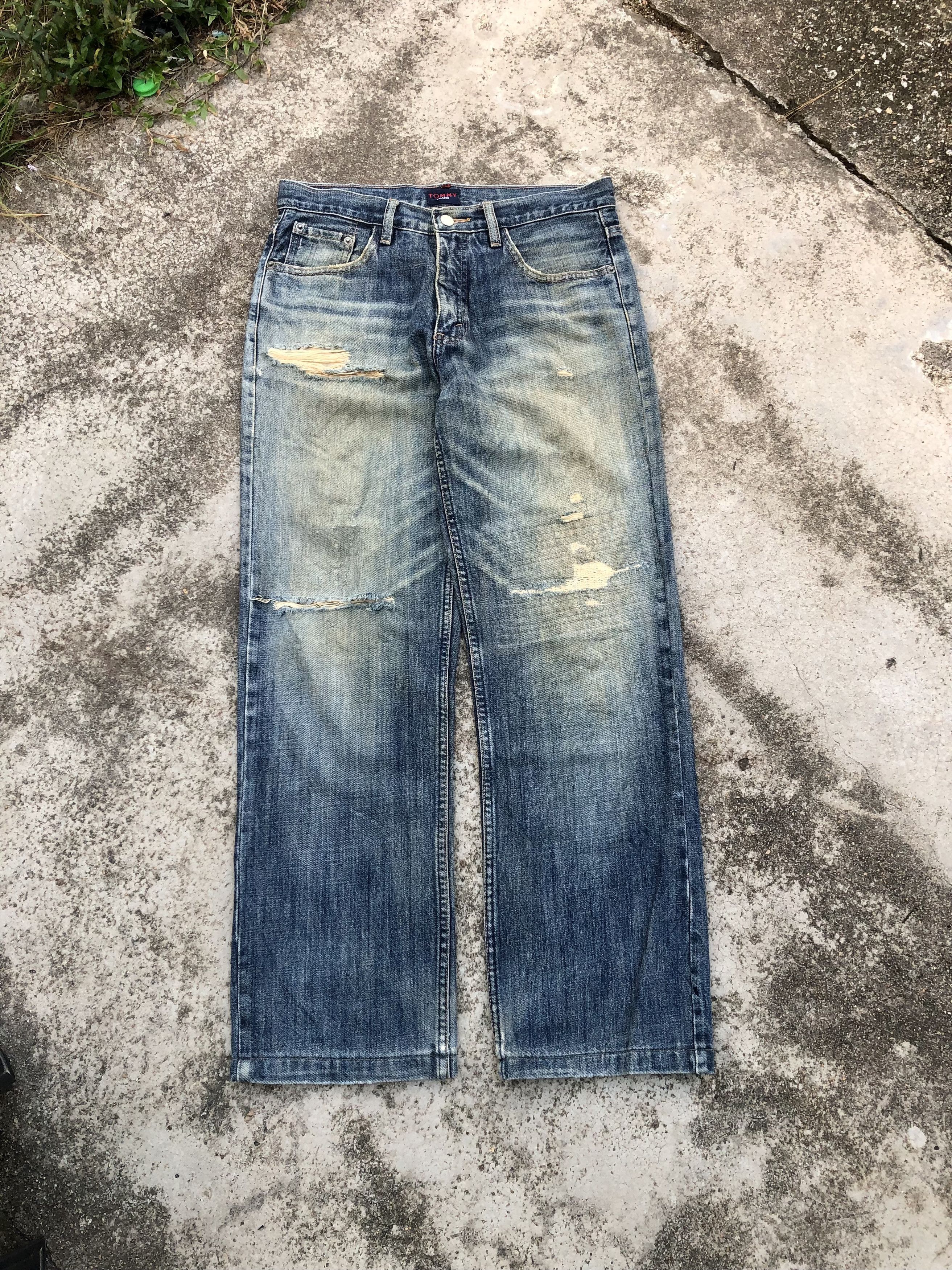 WIDE LEG TOMMY JEANS DISTRESSED DENIM