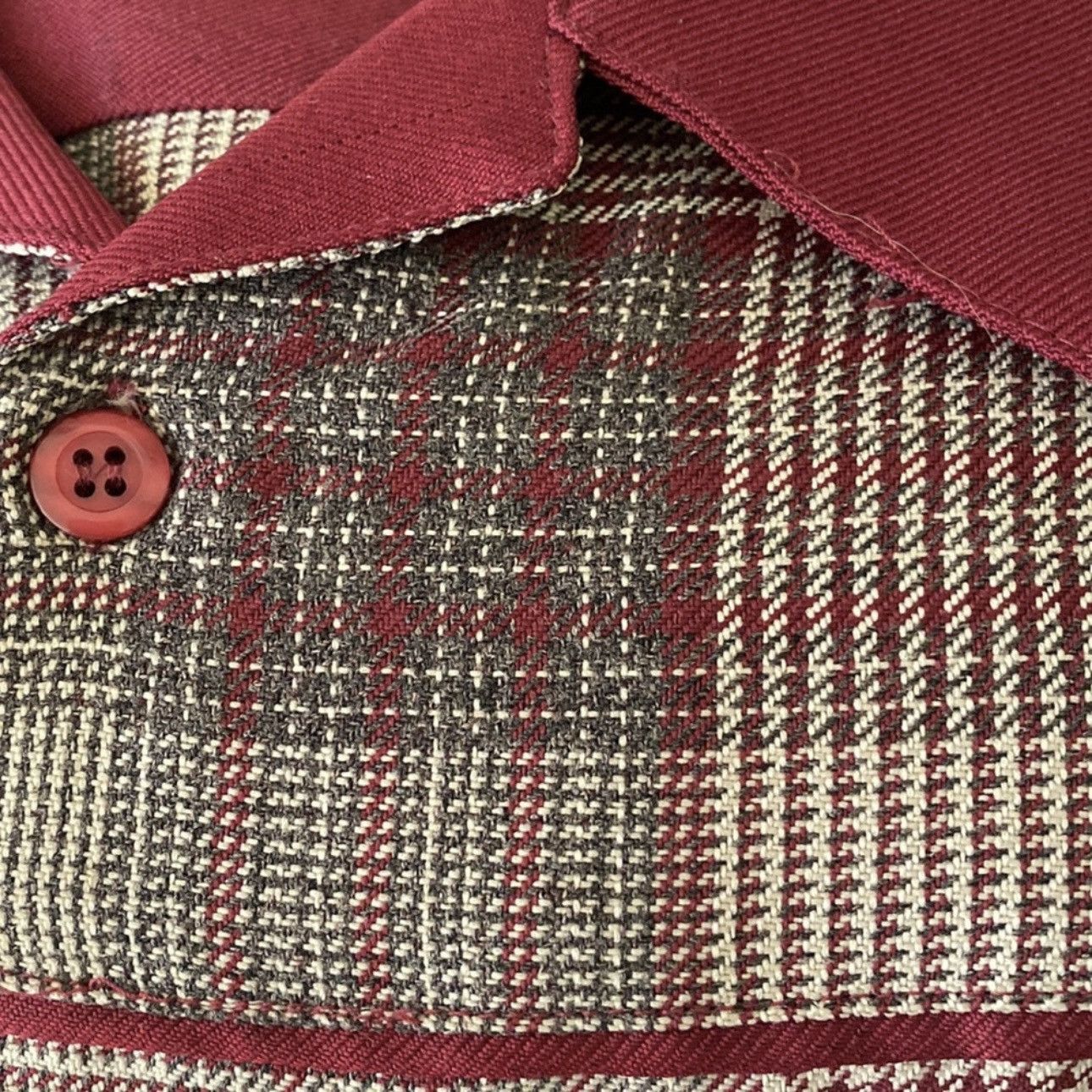 Vintage Retro Grandpa Plaid Shacket Button Down Shirt Red Size US XXL / EU 58 / 5 - 9 Thumbnail
