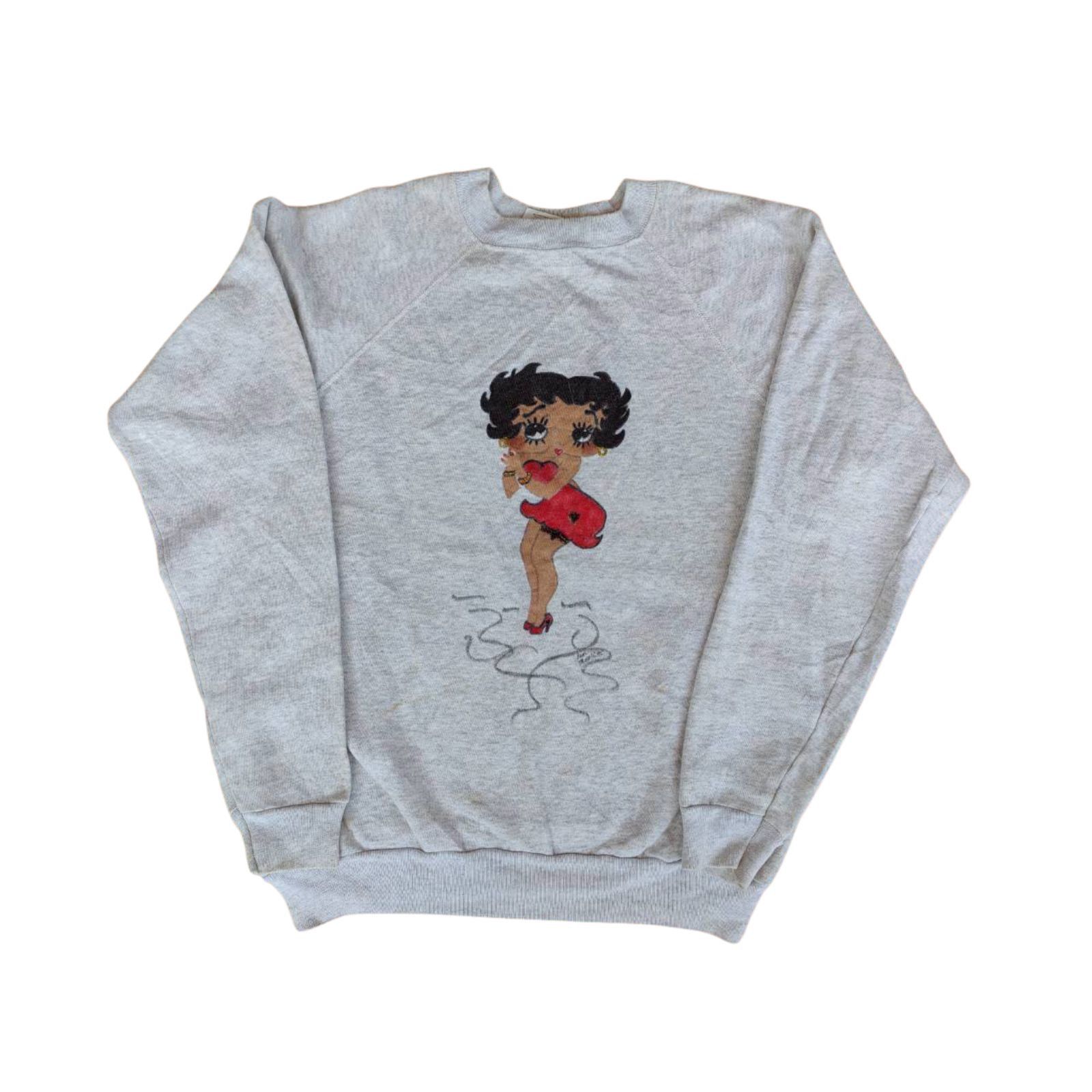 Hanes Betty Boop Vintage 90s Sweater 22.5/27 Rare Made in USA Size US L / EU 52-54 / 3 - 1 Thumbnail