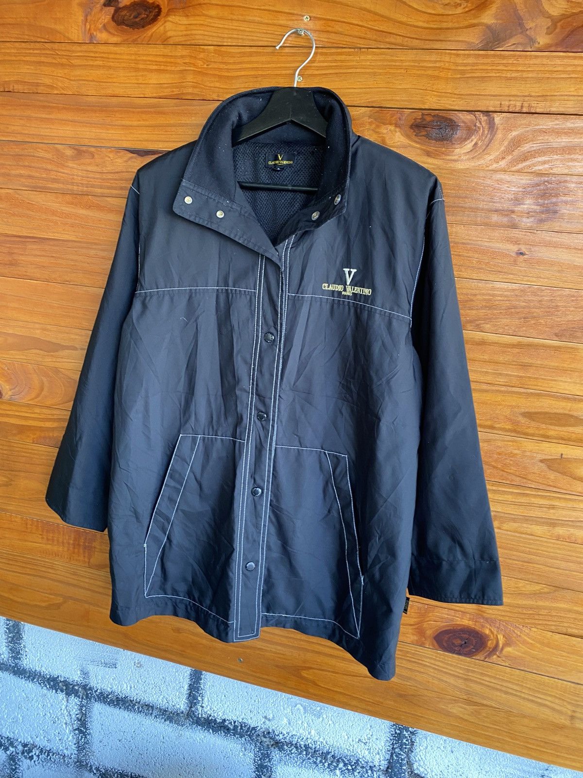 Designer Claudio Valentino Paris Black Nylon Jacket – Vintage Men’s Size US L / EU 52-54 / 3 - 4 Thumbnail