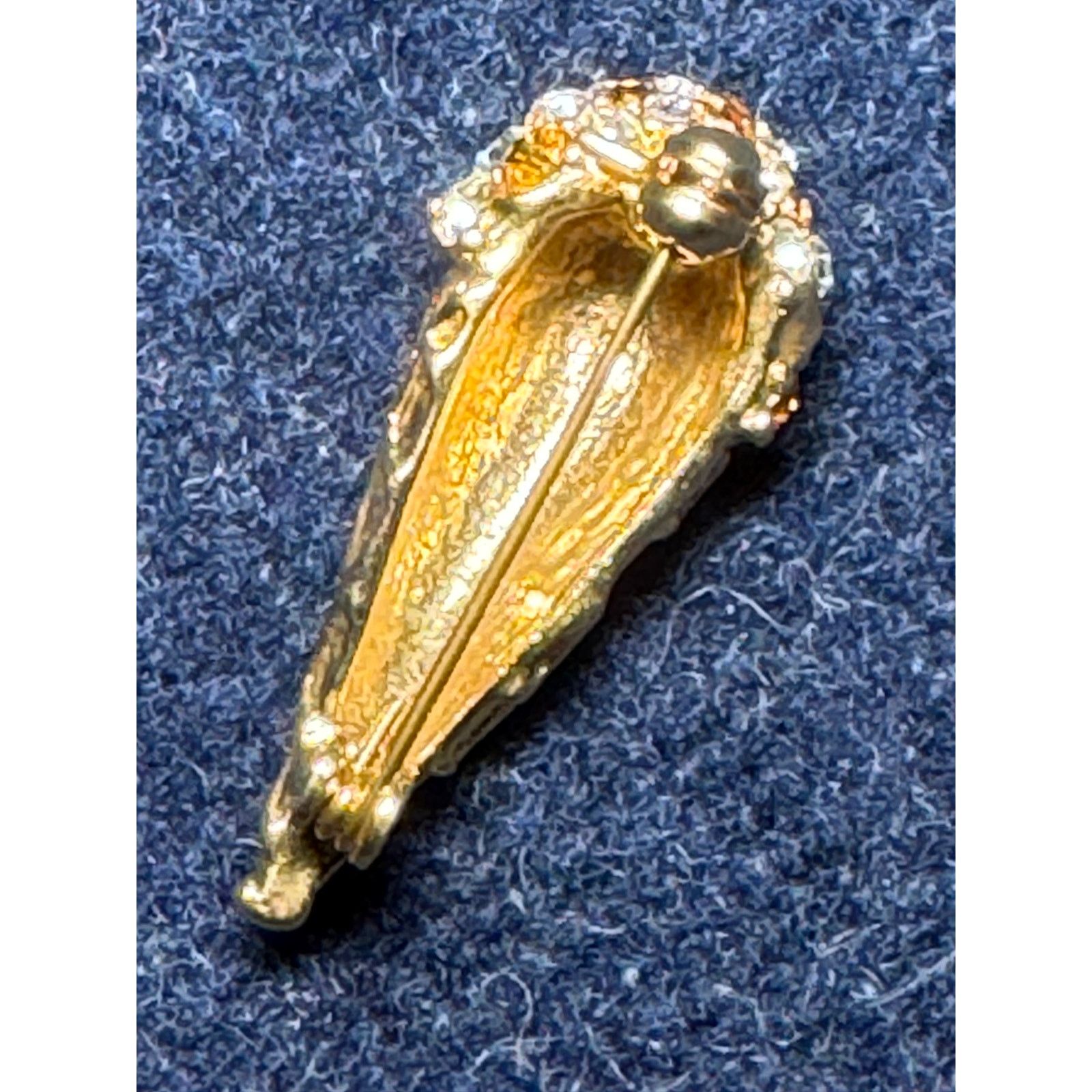 Other Gold Tone Snow Cone Brooch with Rhinestones Size ONE SIZE - 4 Thumbnail