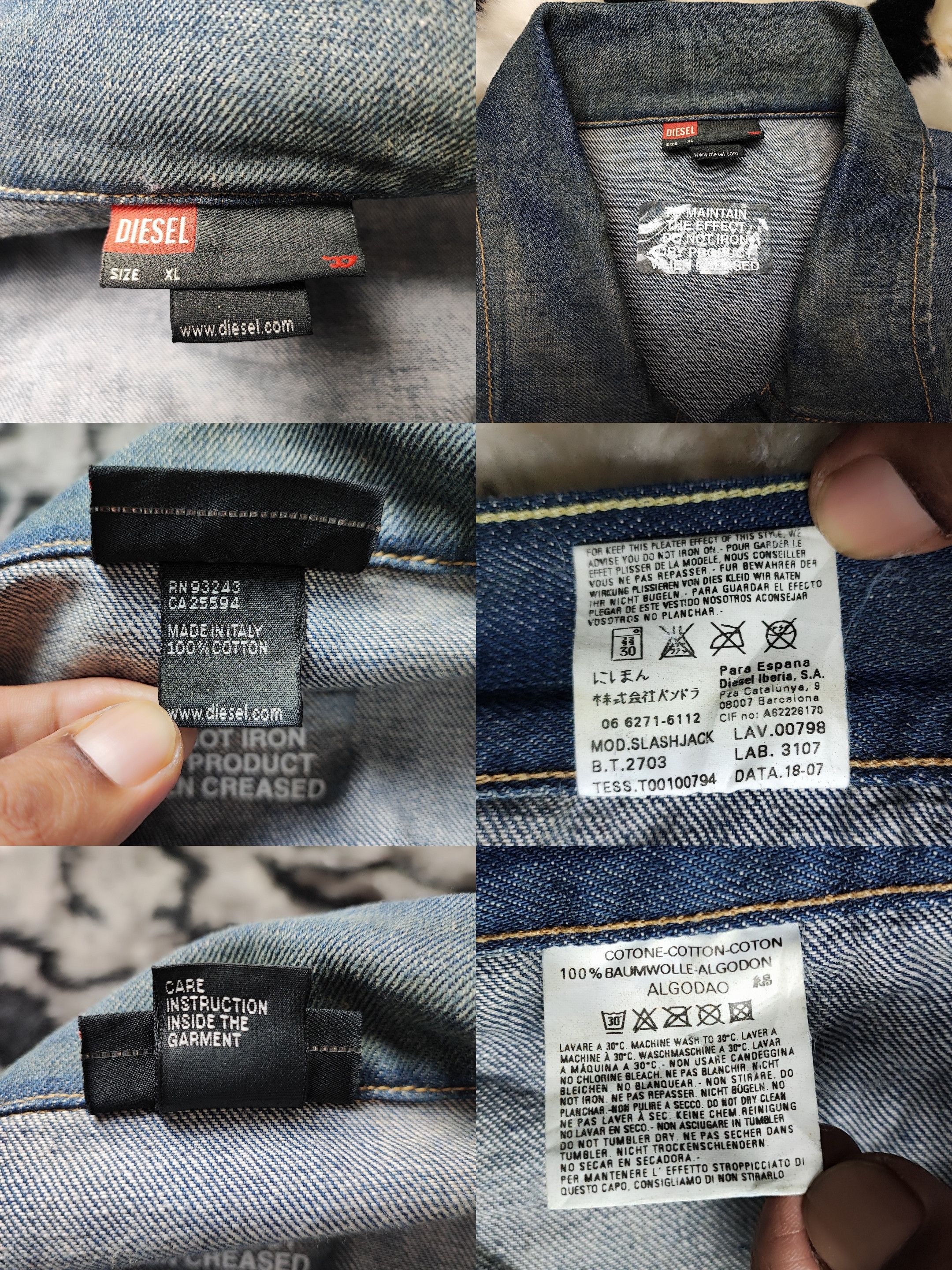 Diesel Vintage 90s Diesel Denim Jacket Button Trucker Jacket Medium Size US M / EU 48-50 / 2 - 15 Thumbnail