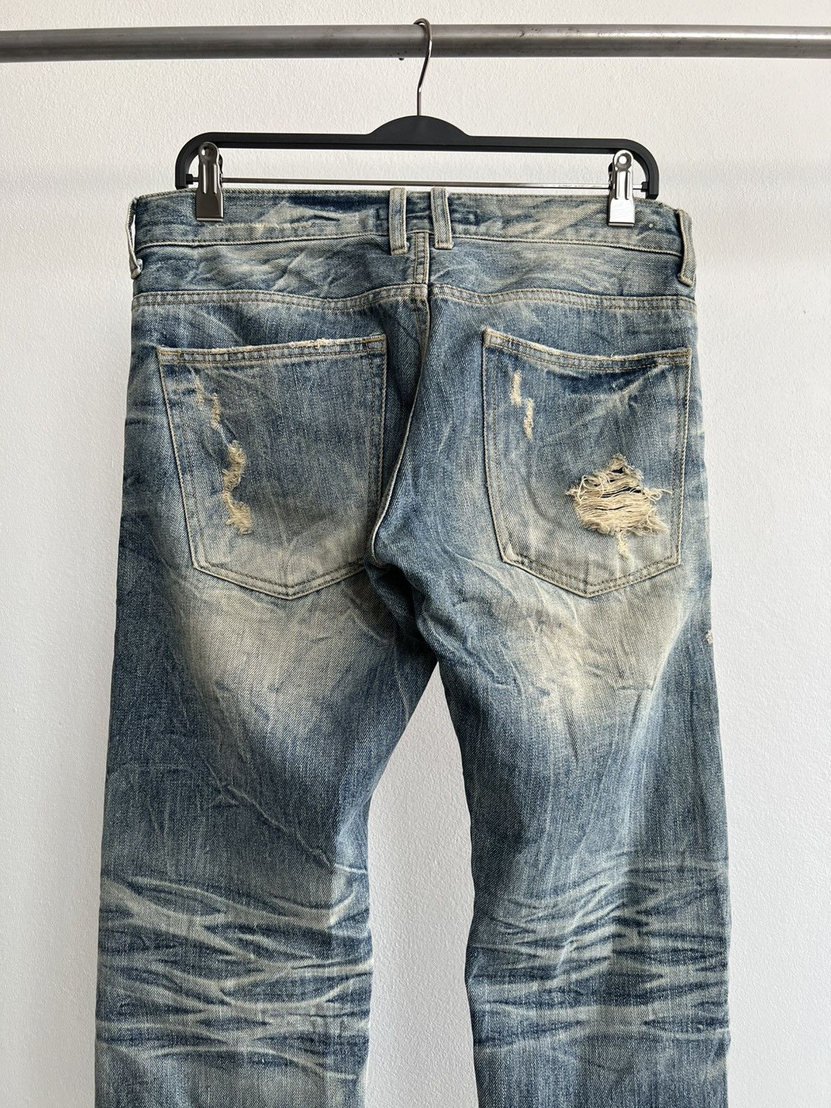Vintage Thrashed Vintage Repair Denim Pants like Number(n)ine Size US 33 - 8 Thumbnail