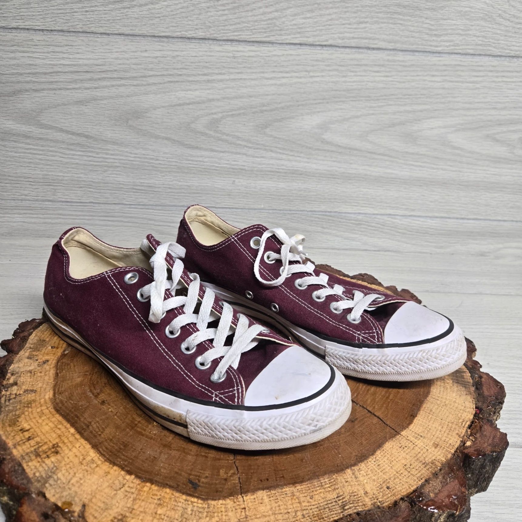 Converse Converse CTAS Low Top Shoes Women's 10.5 Canvas Lace Up Sneakers Maroon White Casual Vintage No Red Size L / US 10 / IT 46 - 2 Thumbnail