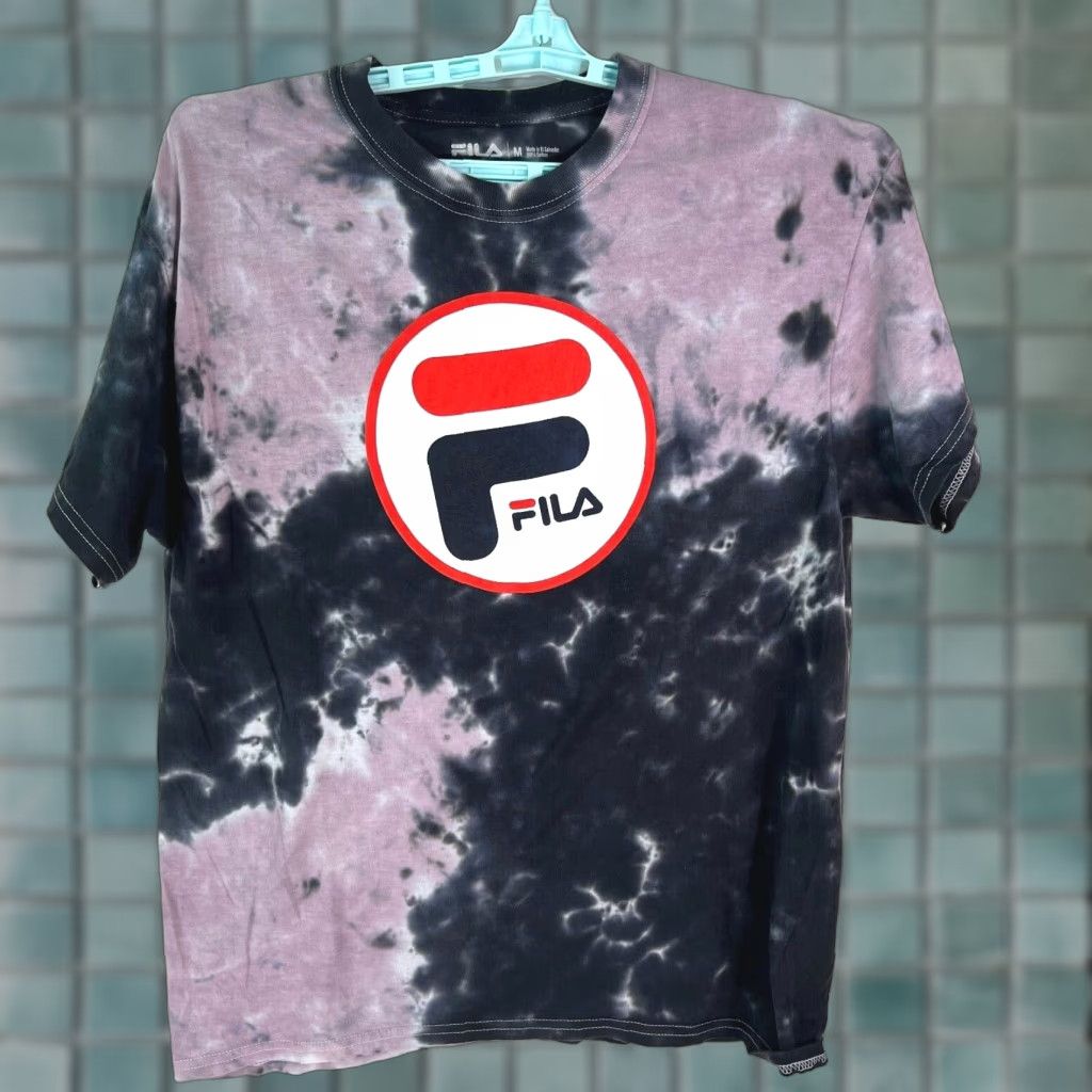 Fila Fila T Shirt Mens Cotton Tie Dye Short Sleeves Pullover Purple Logo Size M Size US M / EU 48-50 / 2 - 1 Thumbnail