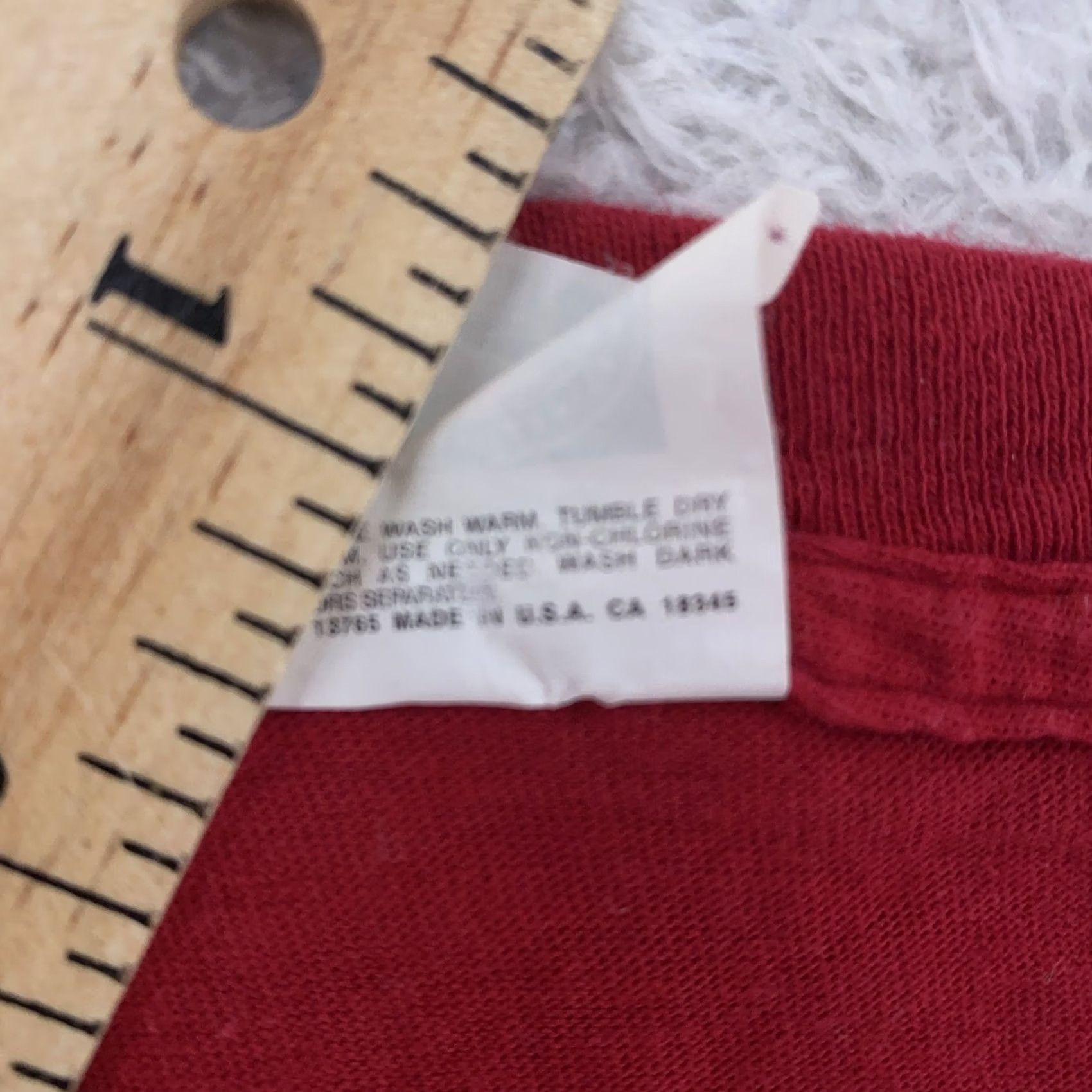 Fruit Of The Loom VINTAGE Fruit of the Loom Shirt Mens XS/S Tee Pocket Red Dark Blank USA 90s Crew Neck Short Sleeve Cotton Solid Size US XS / EU 42 / 0 - 8 Thumbnail