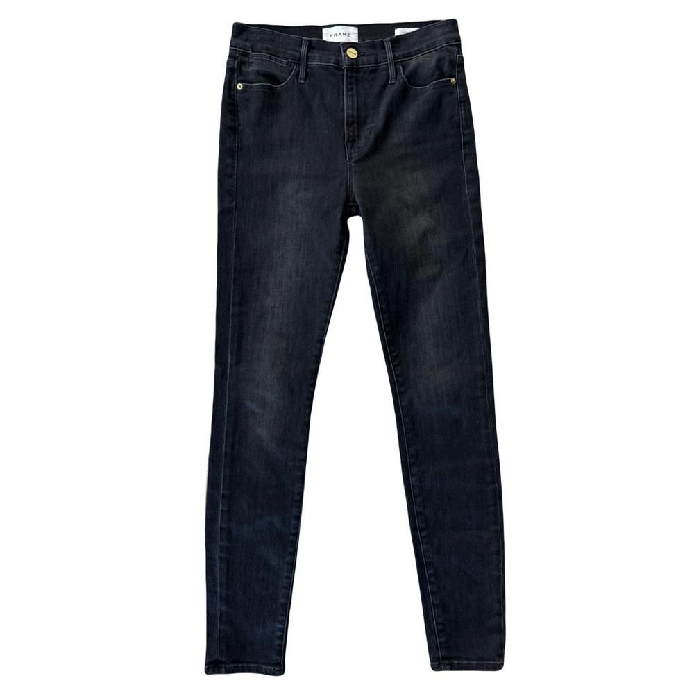 Frame FRAME Denim Le High Skinny Jeans Size 25 Condor Black Size 25" / US 0 / IT 36 - 2 Thumbnail