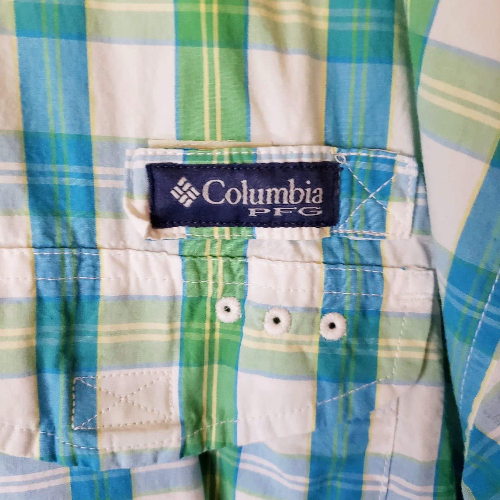 Vintage Columbia PFG Super Bonehead Fishing Shirt XXL Blue Green Plaid Short Sleeve Button-Up Size US XXL / EU 58 / 5 - 7 Thumbnail