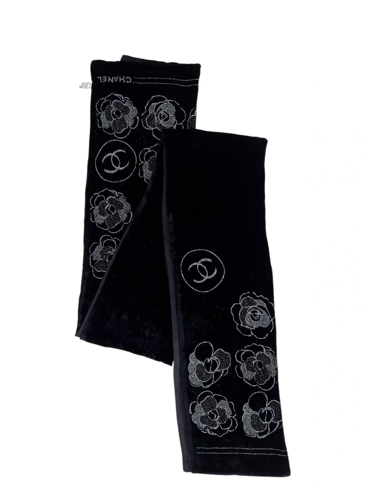 Chanel Chanel Velvet Silk CC Camelia Scarf Size ONE SIZE - 3 Thumbnail