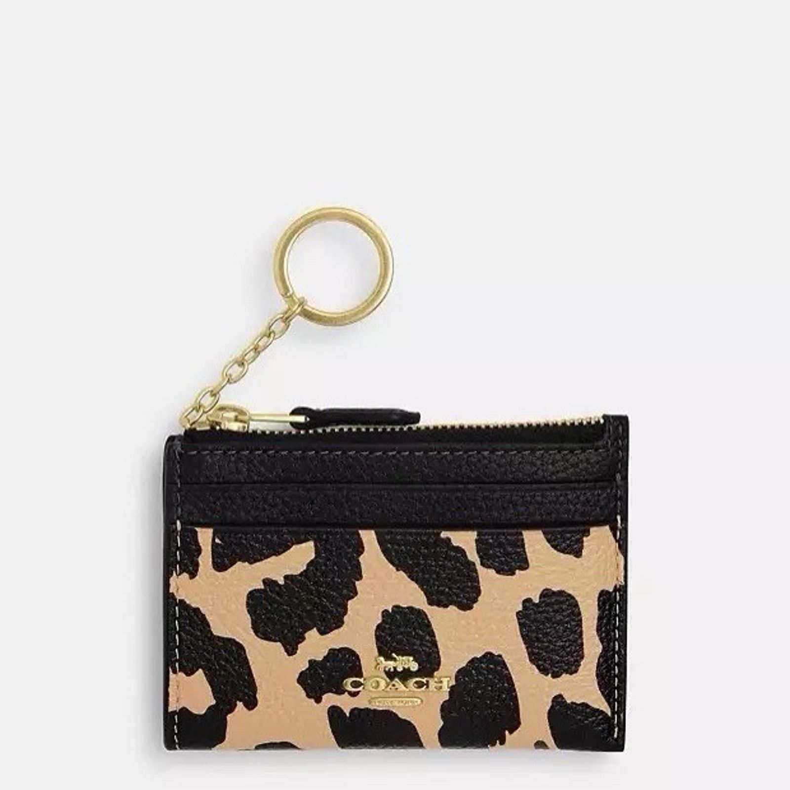 Coach NWT Coach Mini Skinny Id Case Leopard CBL75 Gold/Leopard Size ONE SIZE - 5 Thumbnail