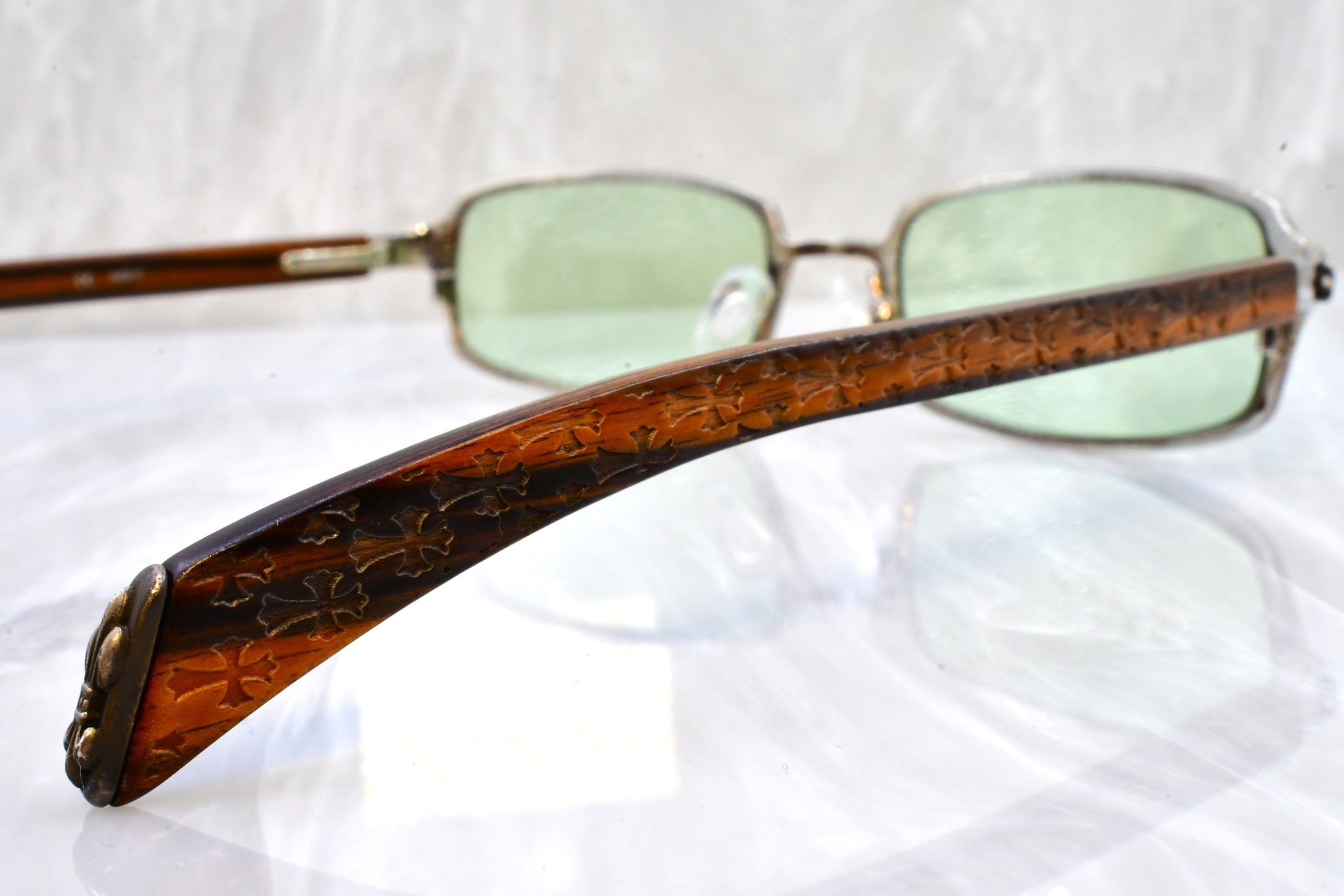 Chrome Hearts Chrome Hearts Web Rare vintage sunglasses 55/15 wood Size ONE SIZE - 5 Thumbnail
